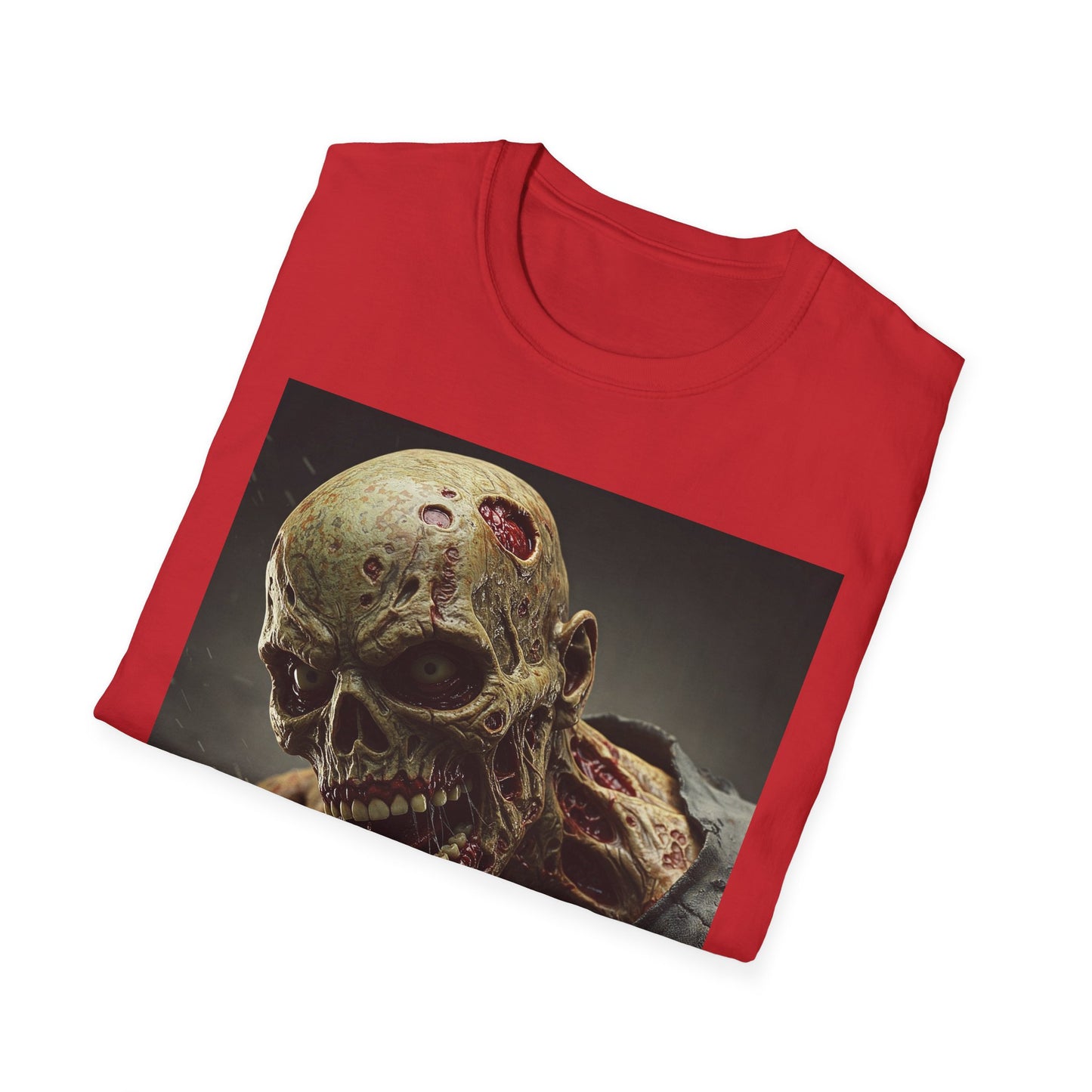 Zombie Skull Unisex Softstyle T-Shirt - Spooky Halloween Tee
