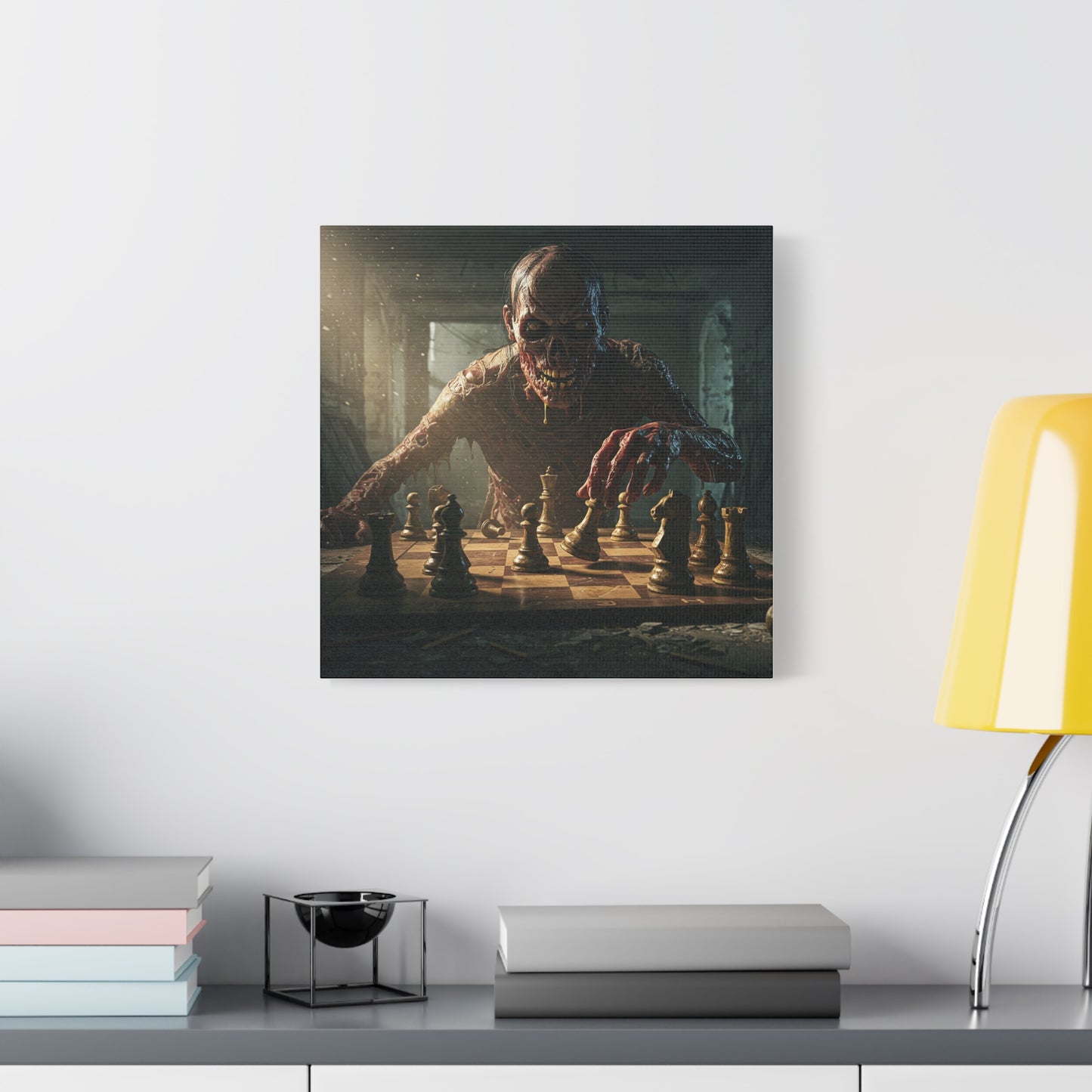 Zombie Chess Matte Canvas Wall Art for Horror Lovers
