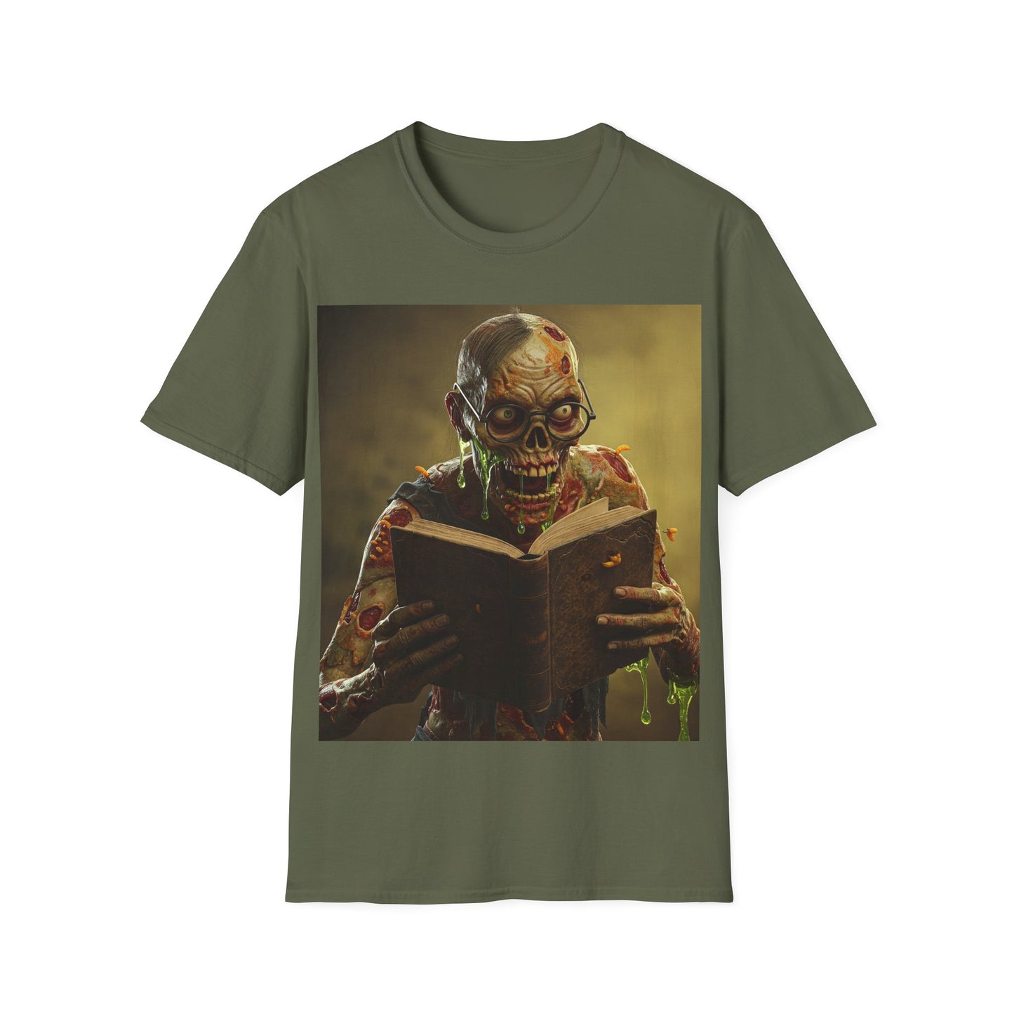 UK - Zombie Reader Apocalyptic Portrait Tee, bold, decaying zombie graphic