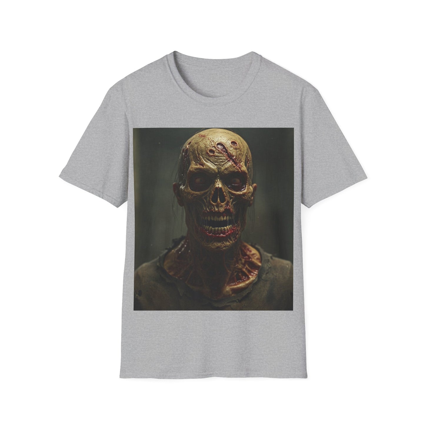 UK - Unisex Softstyle T-Shirt - Creepy Skull Design - Perfect for Halloween or Casual Wear