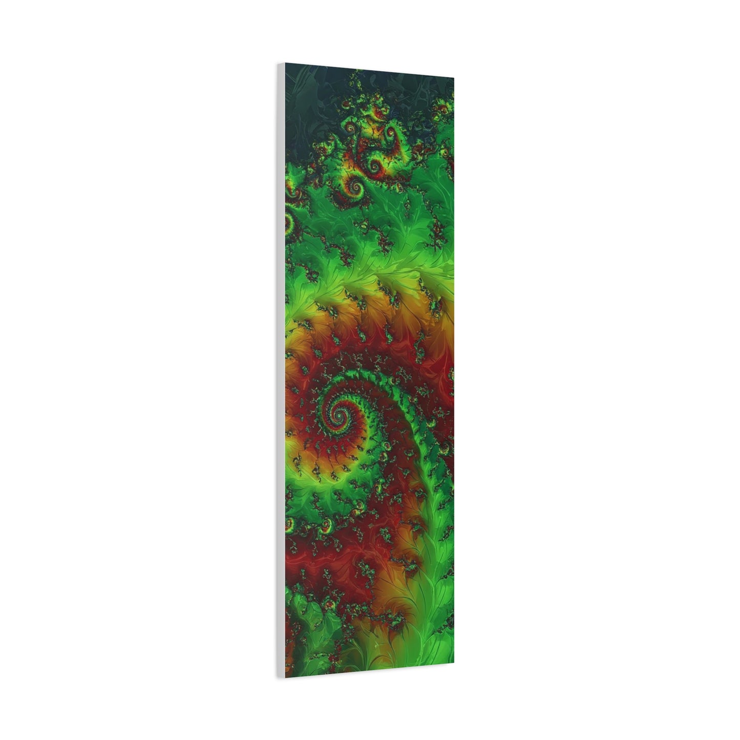 Vibrant Fractal Art Canvas - Green and Red Abstract Wall Decor