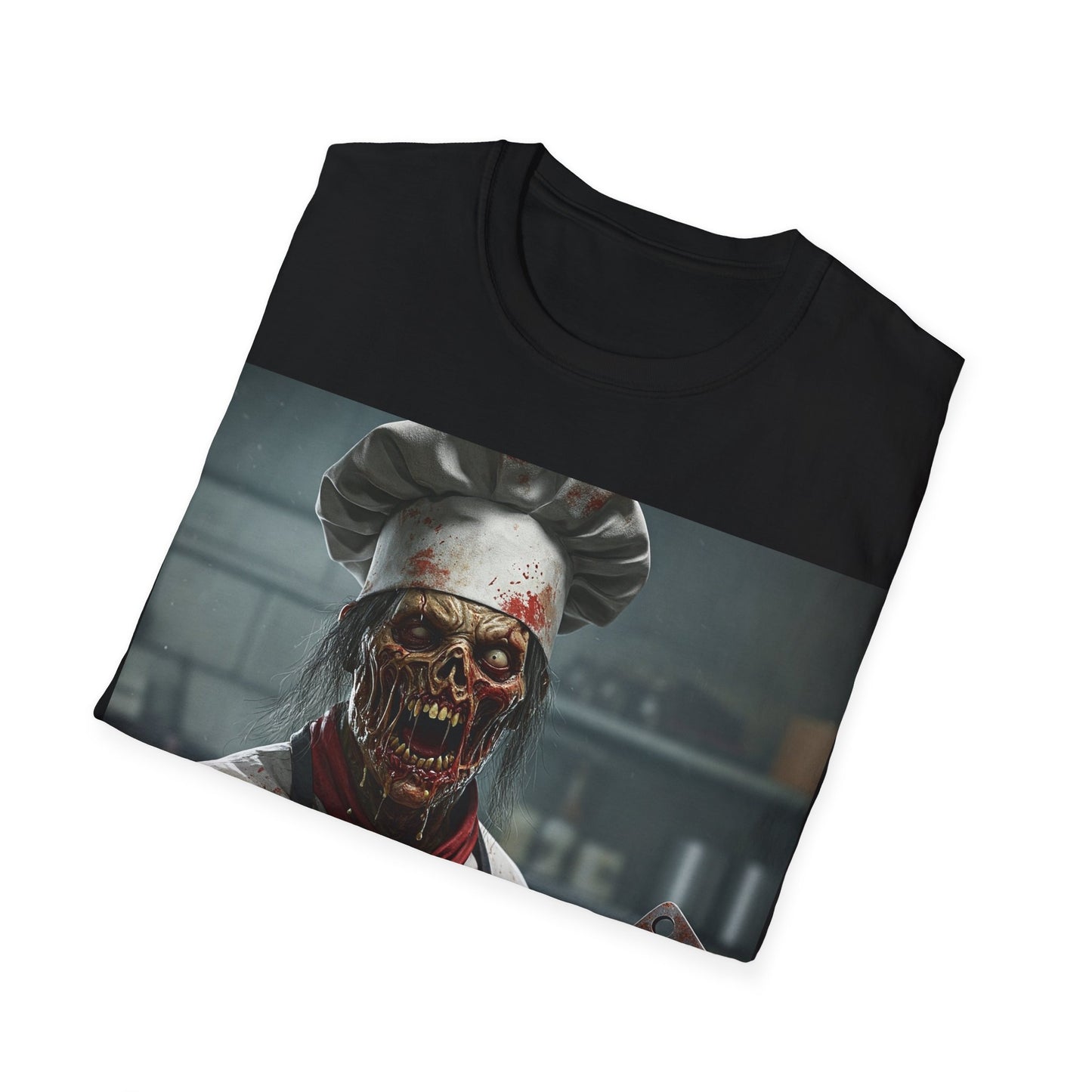 UK - Spooky Chef Apocalyptic Portrait Tee, bold, decaying zombie graphic