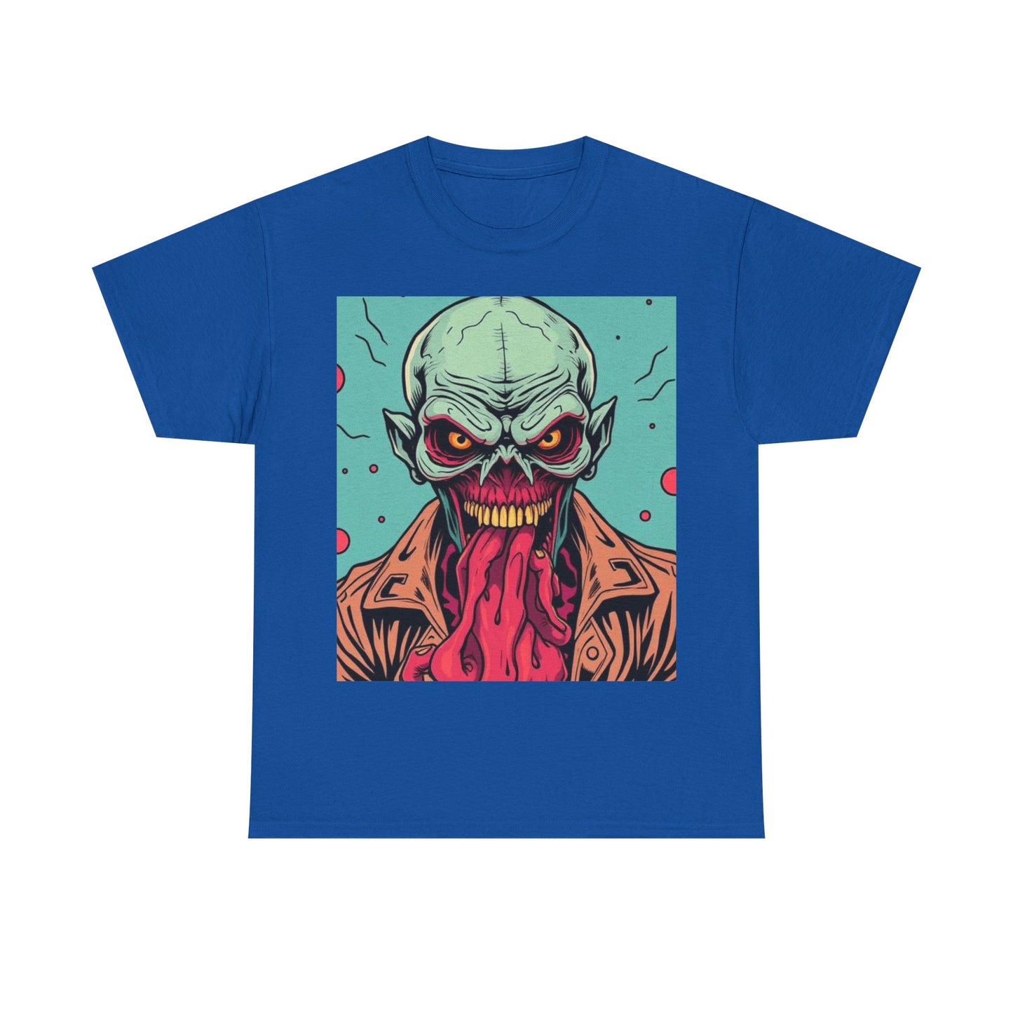 UK - Unisex Heavy Cotton Tee - Retro Zombie Graphic Tee