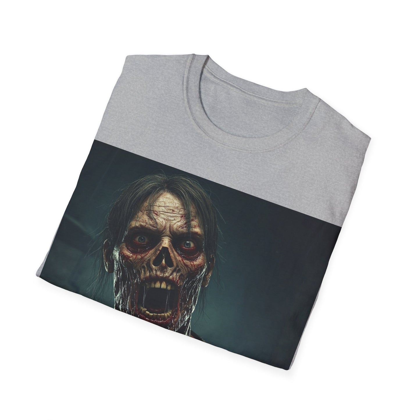 UK - Zombie Graphic Unisex Softstyle T-Shirt - Perfect for Halloween Horror Fans