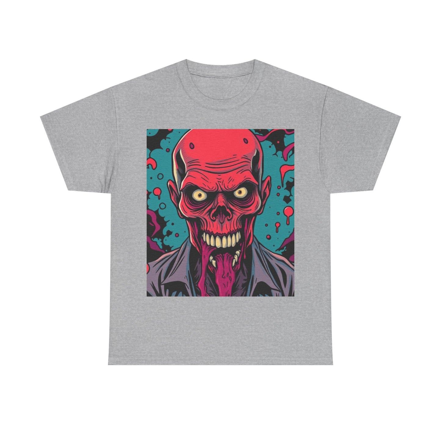 UK - Vintage Skull Graphic Unisex Heavy Cotton Tee - Perfect for Halloween and Casual Wear
