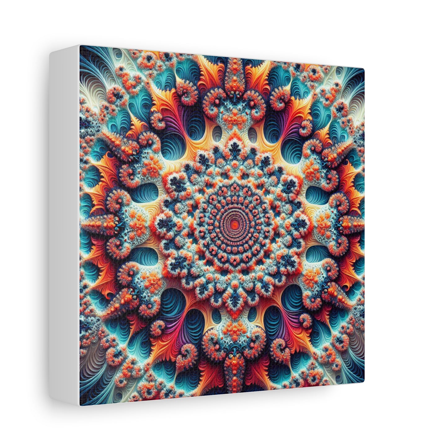 Vibrant Fractal Art Canvas – Stunning Stretched Wall Decor for Home or Office