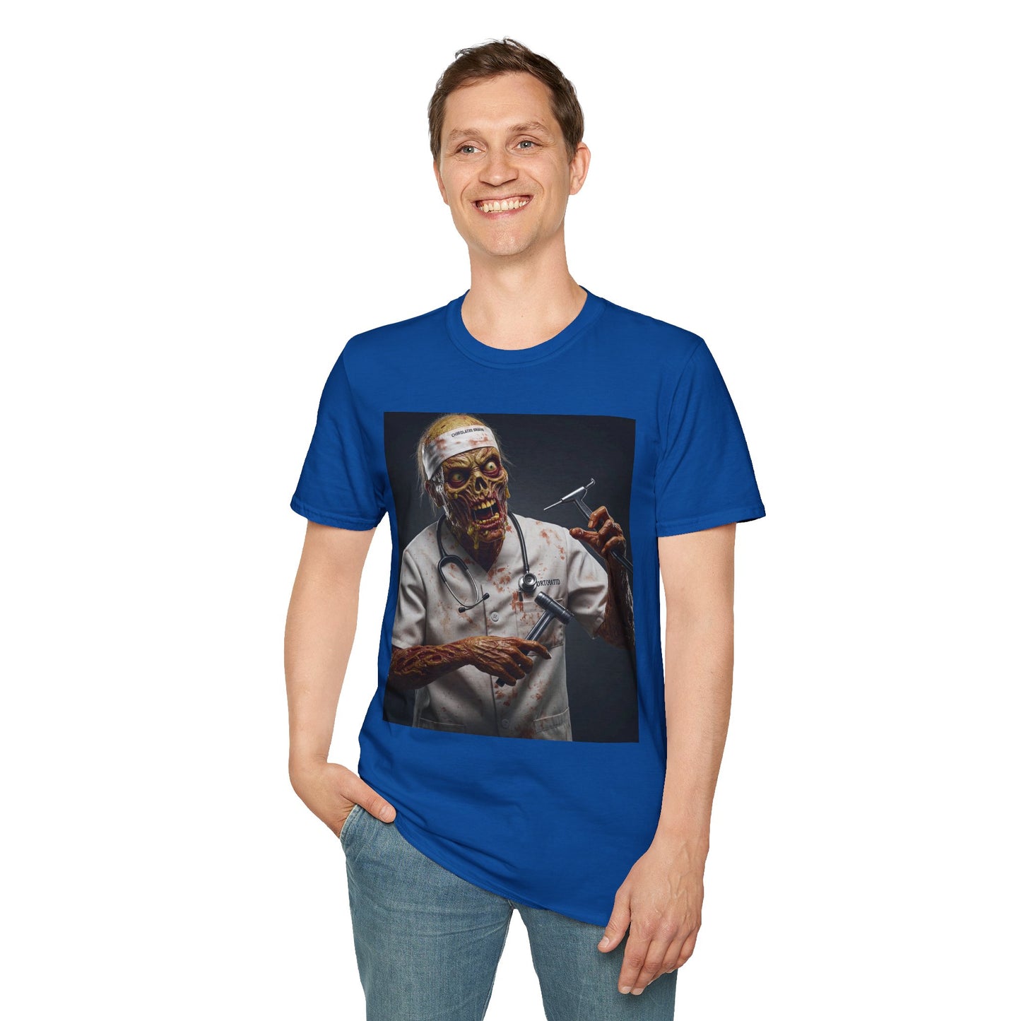 Zombie Doctor Unisex Softstyle T-Shirt - Perfect for Halloween & Horror Fans