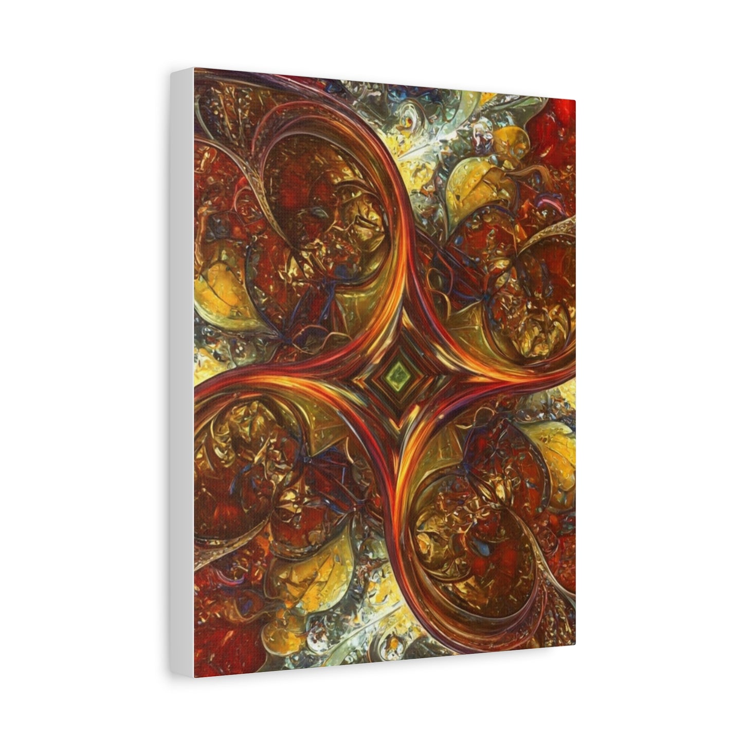 Abstract Art Matte Canvas Wall Decor - Vibrant Fractal Design, Colorful Home Accent