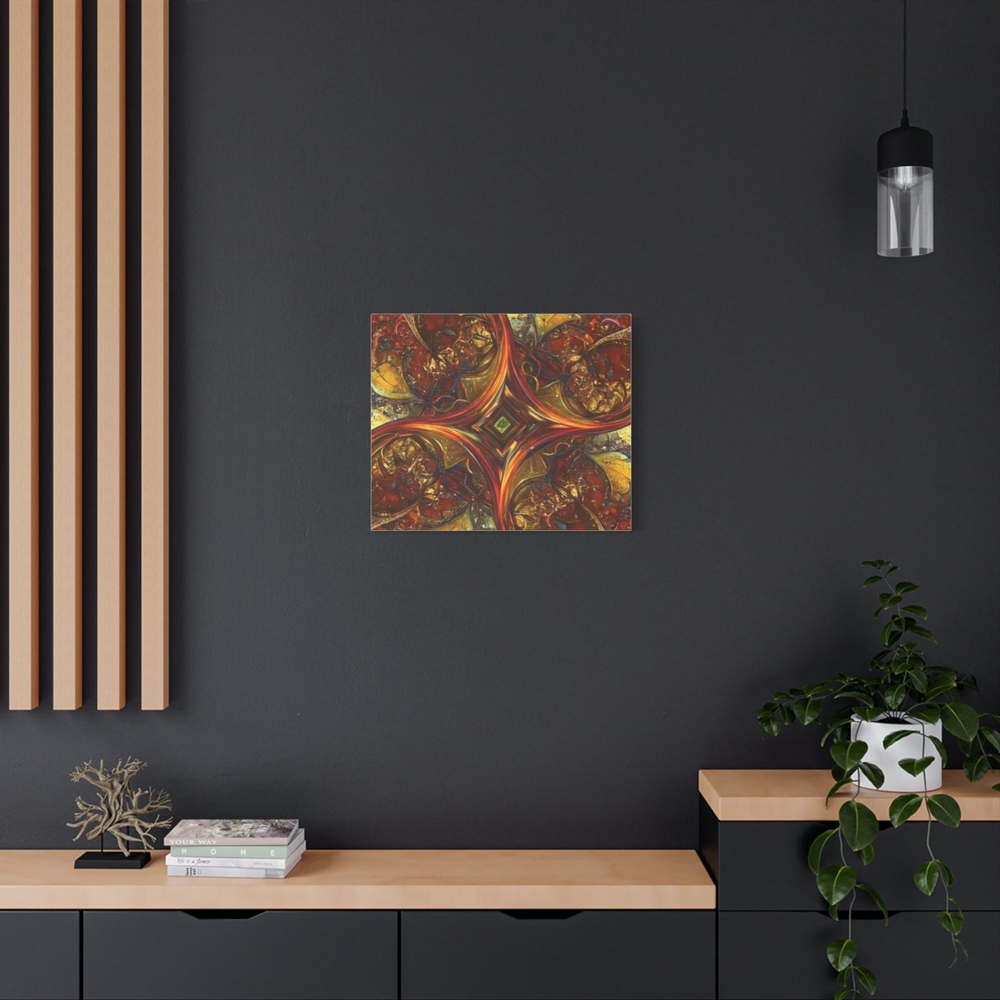 Abstract Art Matte Canvas Wall Decor - Vibrant Fractal Design, Colorful Home Accent
