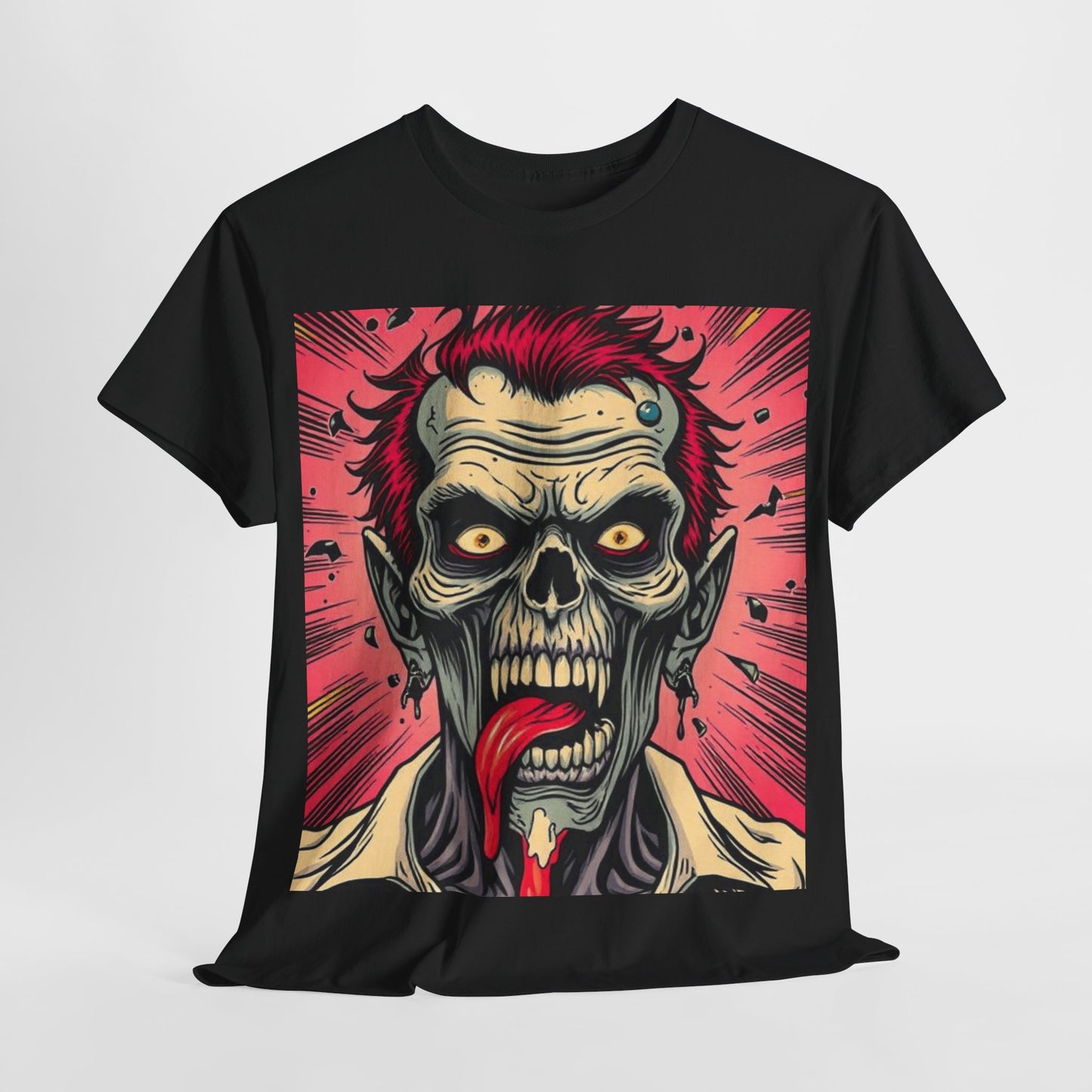UK - Unisex Heavy Cotton Tee - Zombie Design for Horror Fans