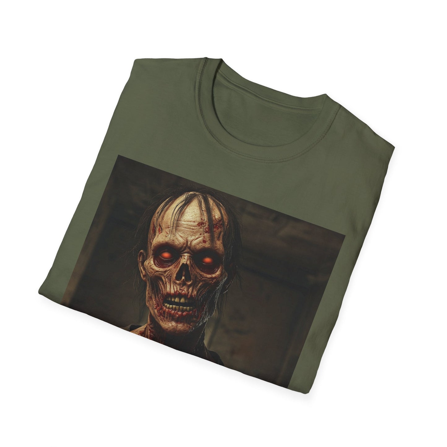 Creepy Skeleton Unisex Softstyle T-Shirt - Perfect for Halloween and Horror Fans