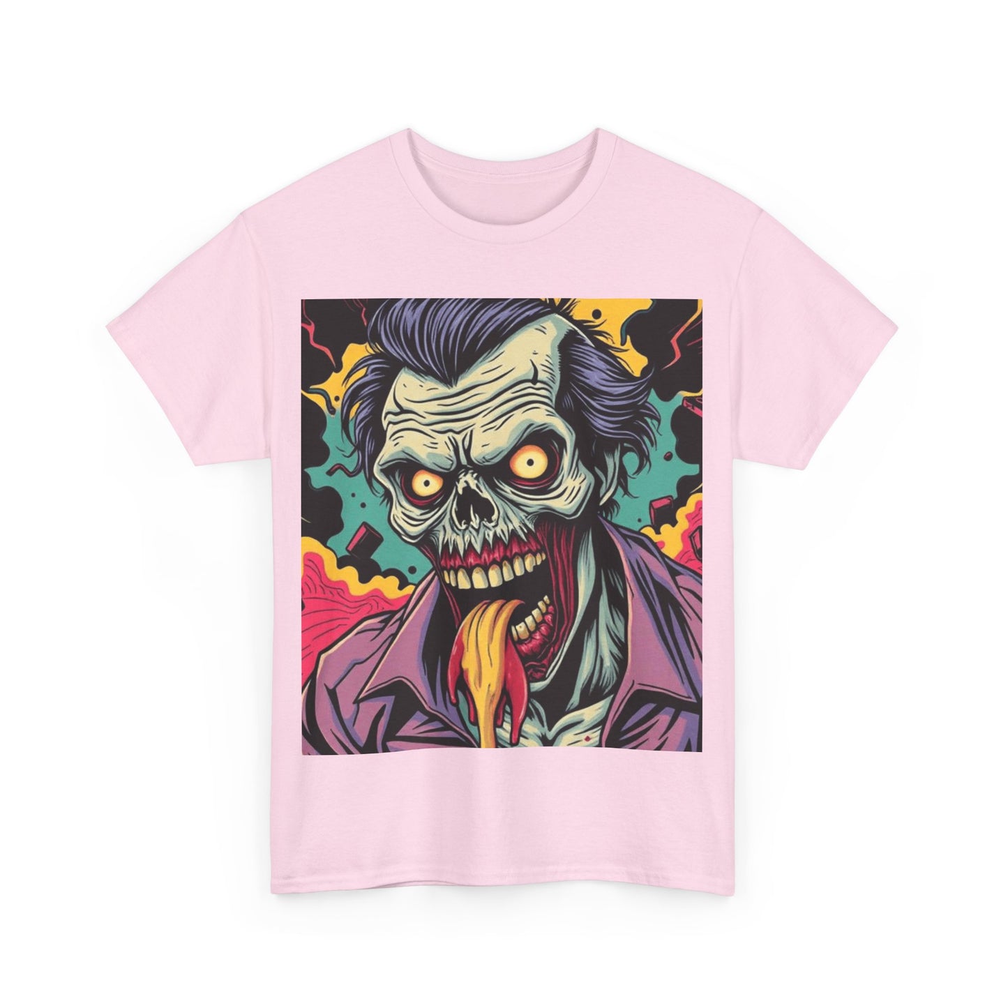 UK - Vibrant Zombie Graphic Tee - Unisex Heavy Cotton Shirt