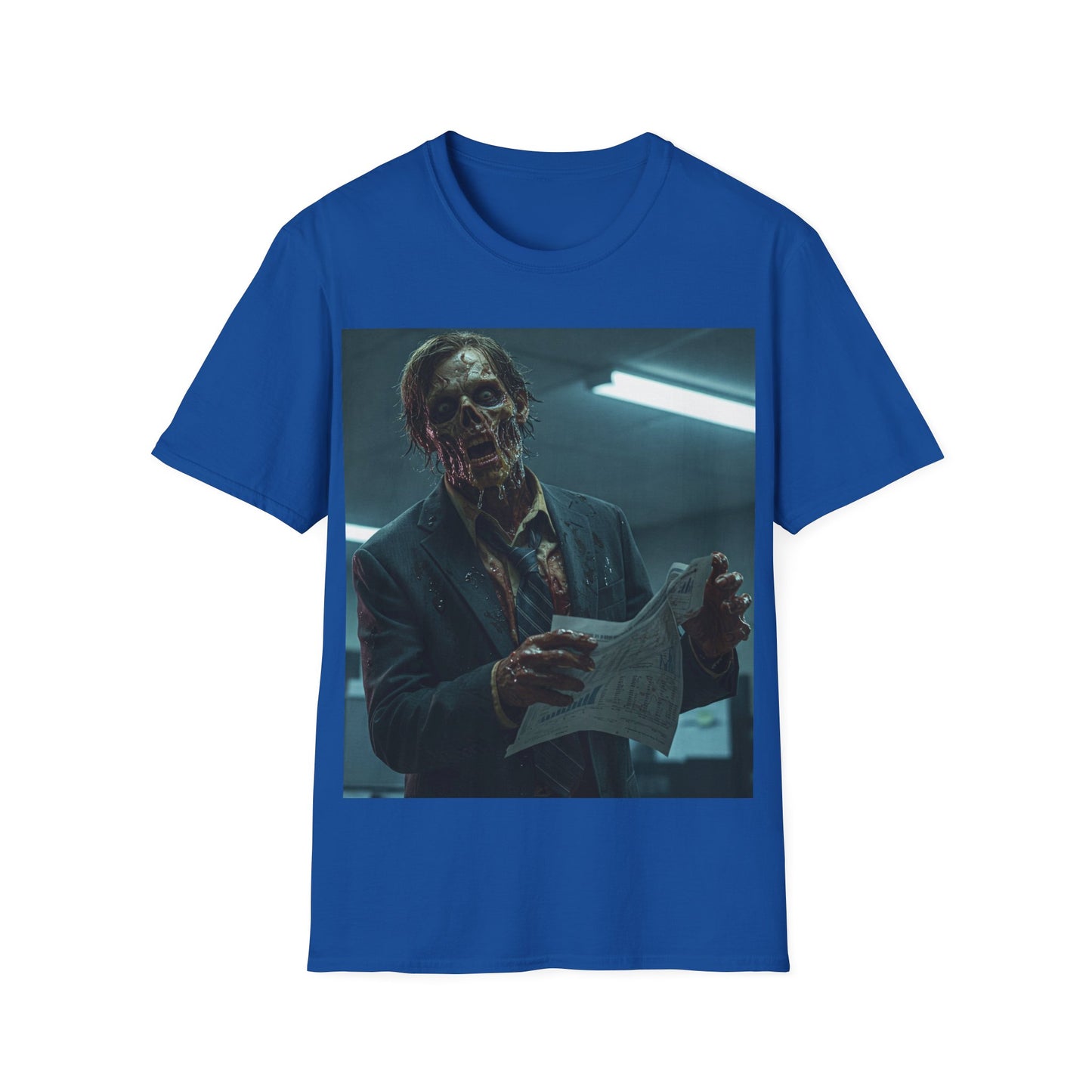 UK - Zombie Horror Unisex Softstyle T-Shirt - Spooky Graphic Tee for Halloween and Horror Lovers