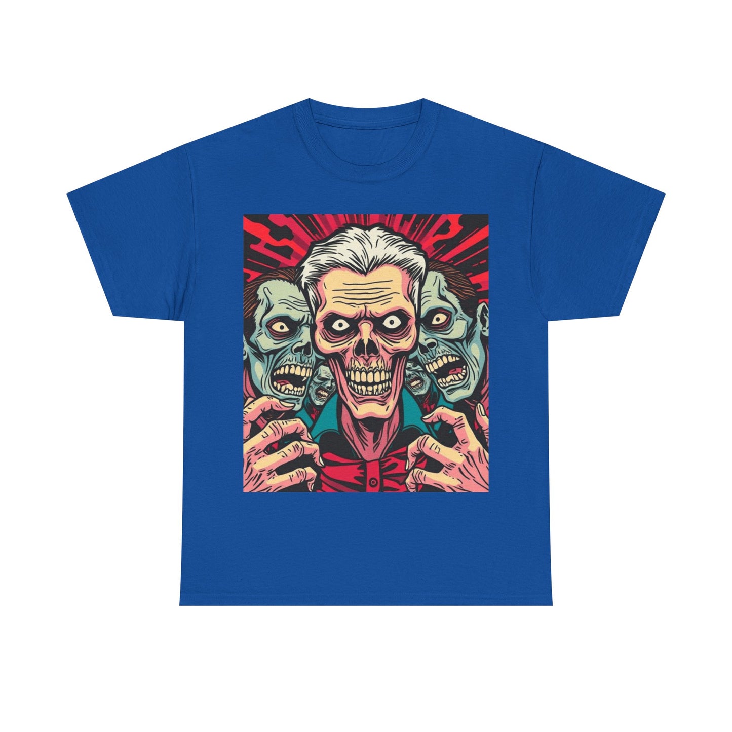 UK - Spooky Skull Graphic Unisex Heavy Cotton Tee - Perfect for Halloween and Casual Wear