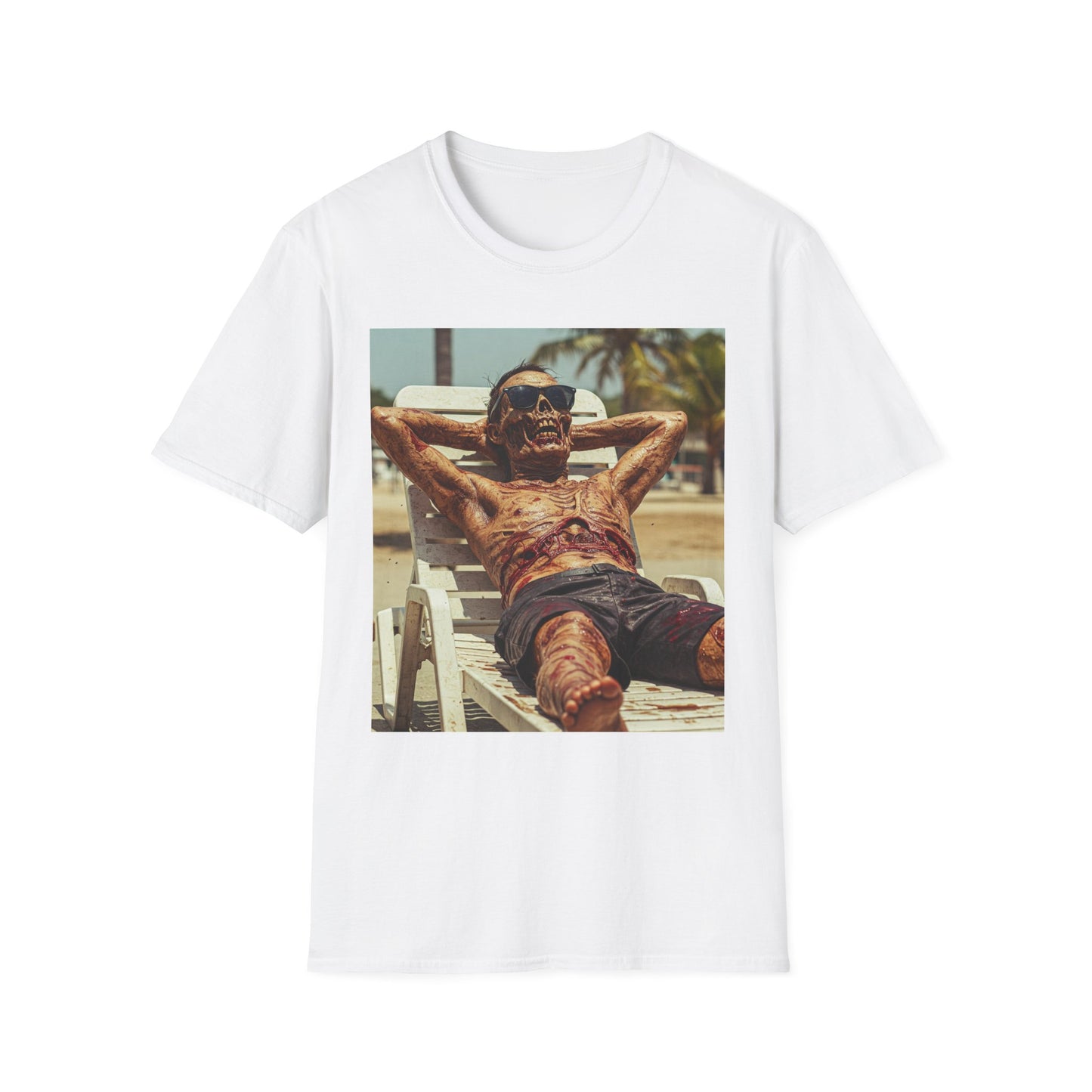 Chill Skeleton Apocalyptic Portrait Tee, bold, decaying zombie graphic