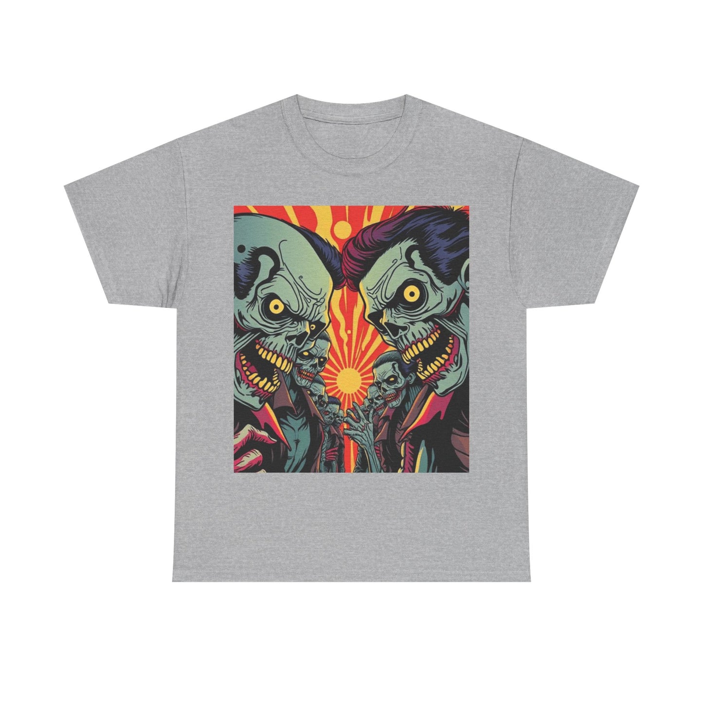 UK - Retro Zombie Clash Unisex Heavy Cotton Tee