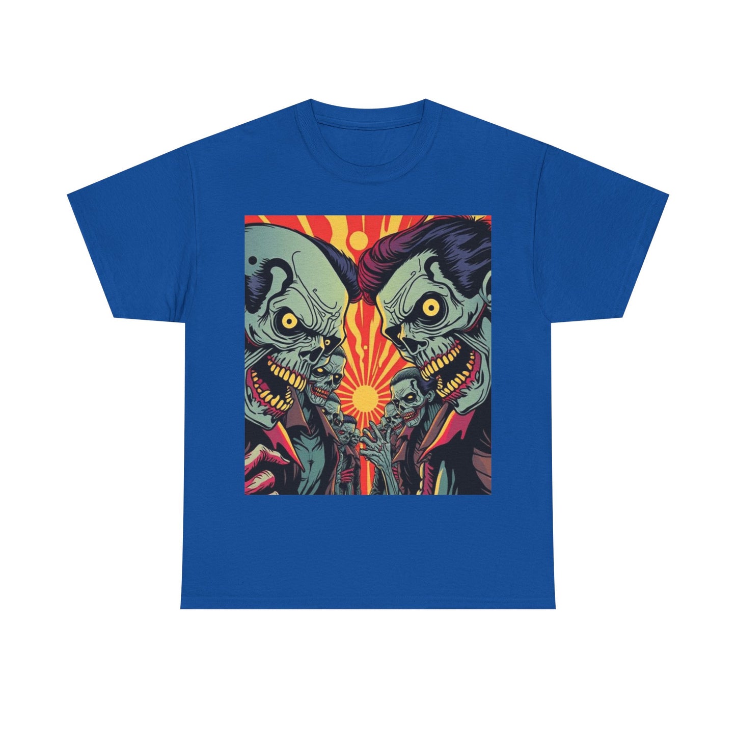 UK - Retro Zombie Clash Unisex Heavy Cotton Tee