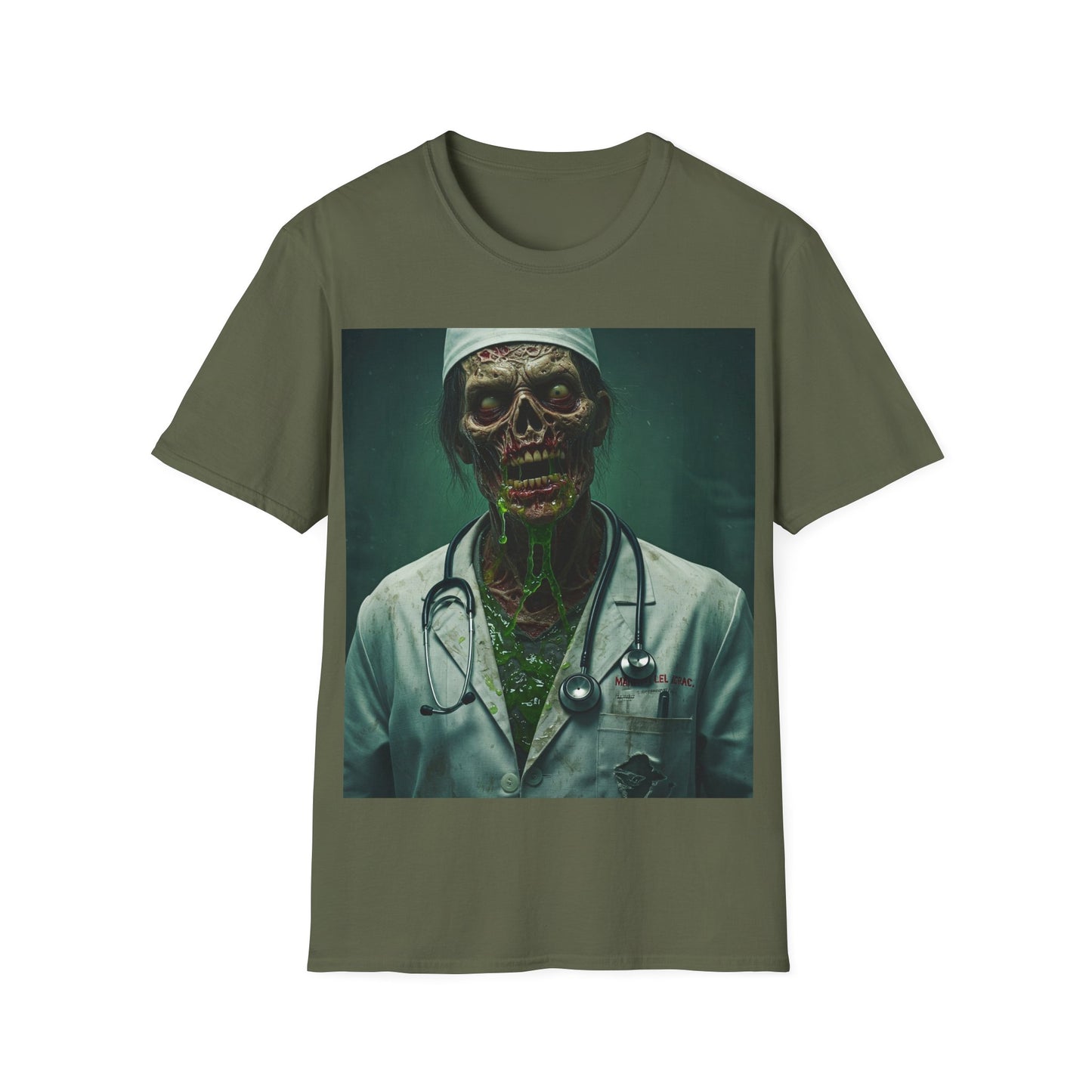 UK - Zombie Doctor Unisex Softstyle T-Shirt - Perfect for Halloween and Horror Fans