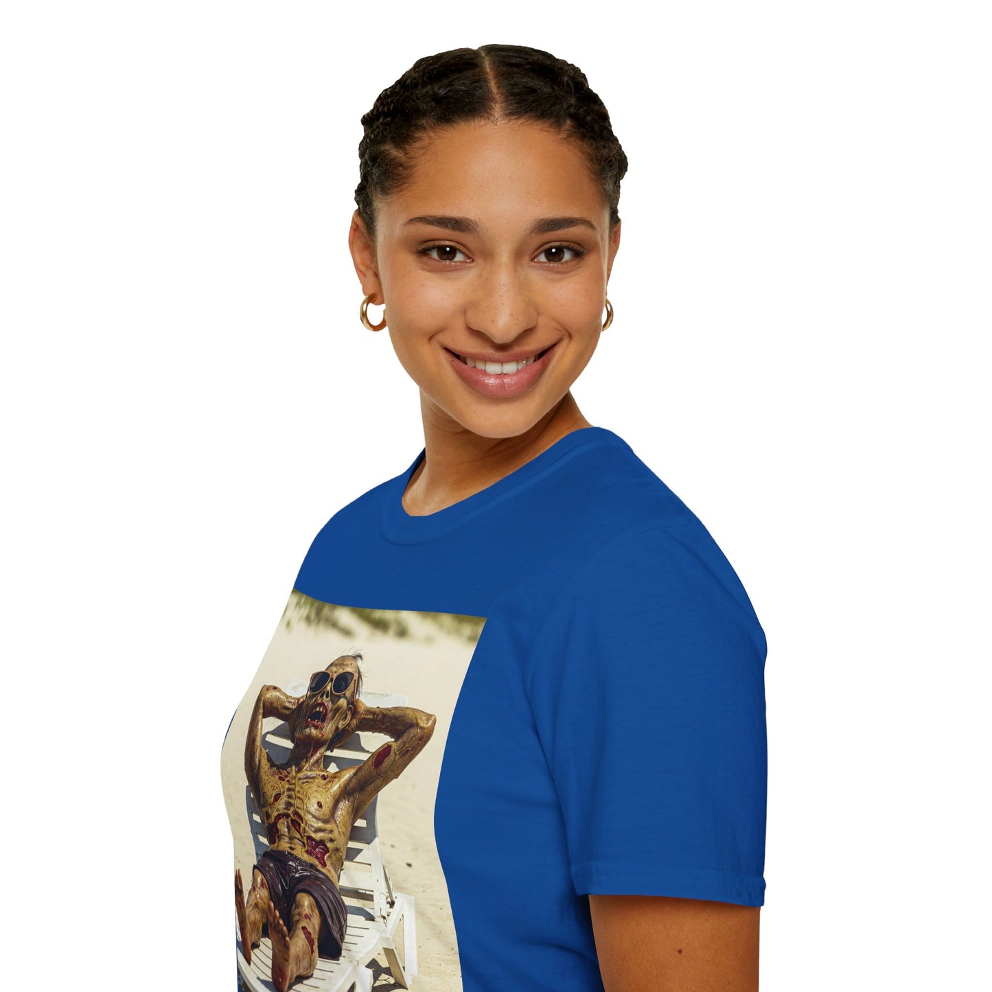 Chillin' Skeleton Unisex Softstyle T-Shirt - Perfect for Halloween & Casual Wear