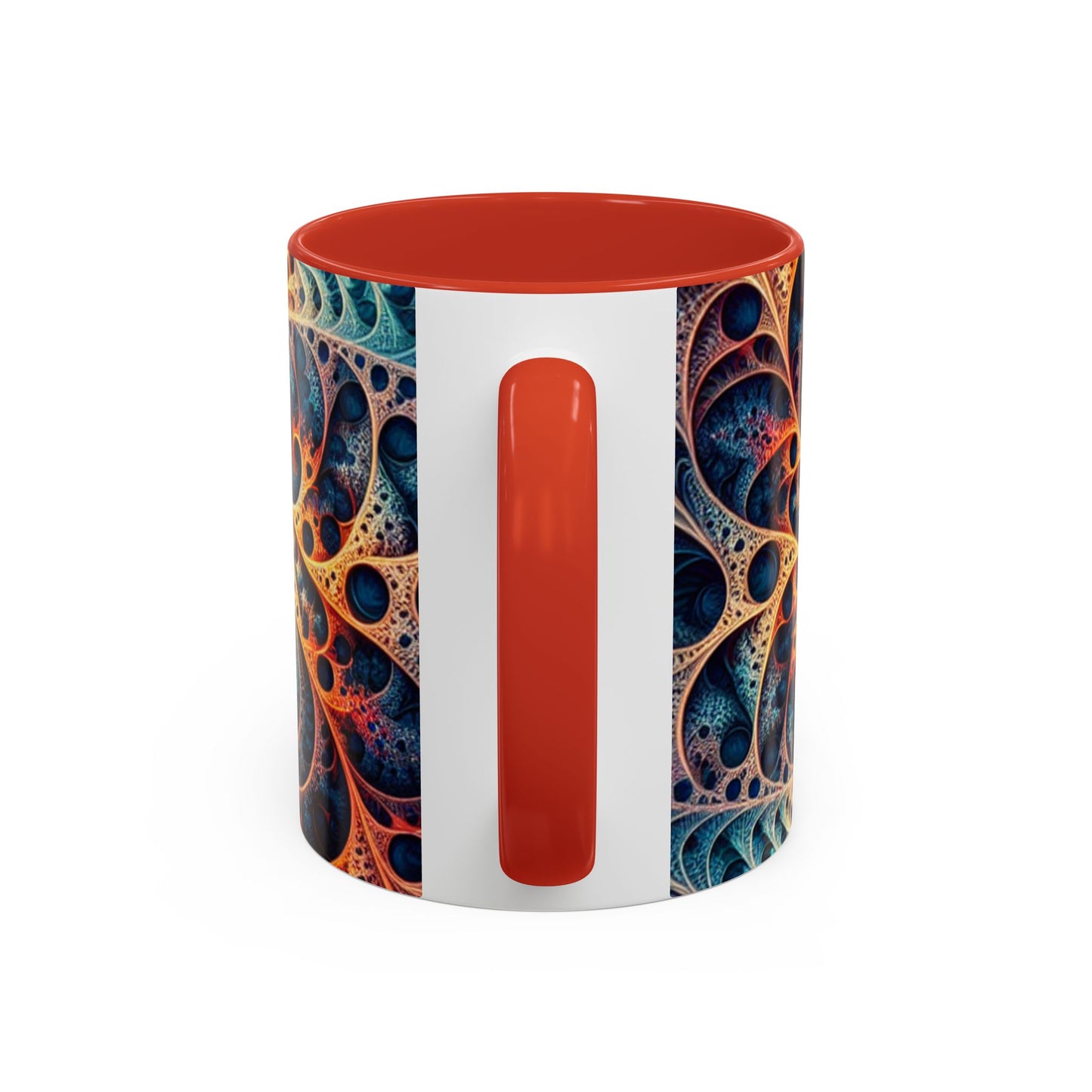 Colorful Swirl Accent Coffee Mug - 11oz & 15oz Ceramic Cup for Coffee Lovers