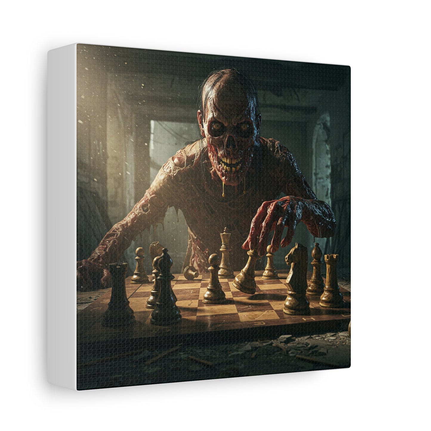 Zombie Chess Matte Canvas Wall Art for Horror Lovers