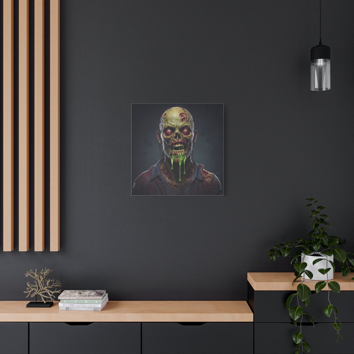 Zombie Art Canvas Wall Decoration - Spooky Halloween Home Decor
