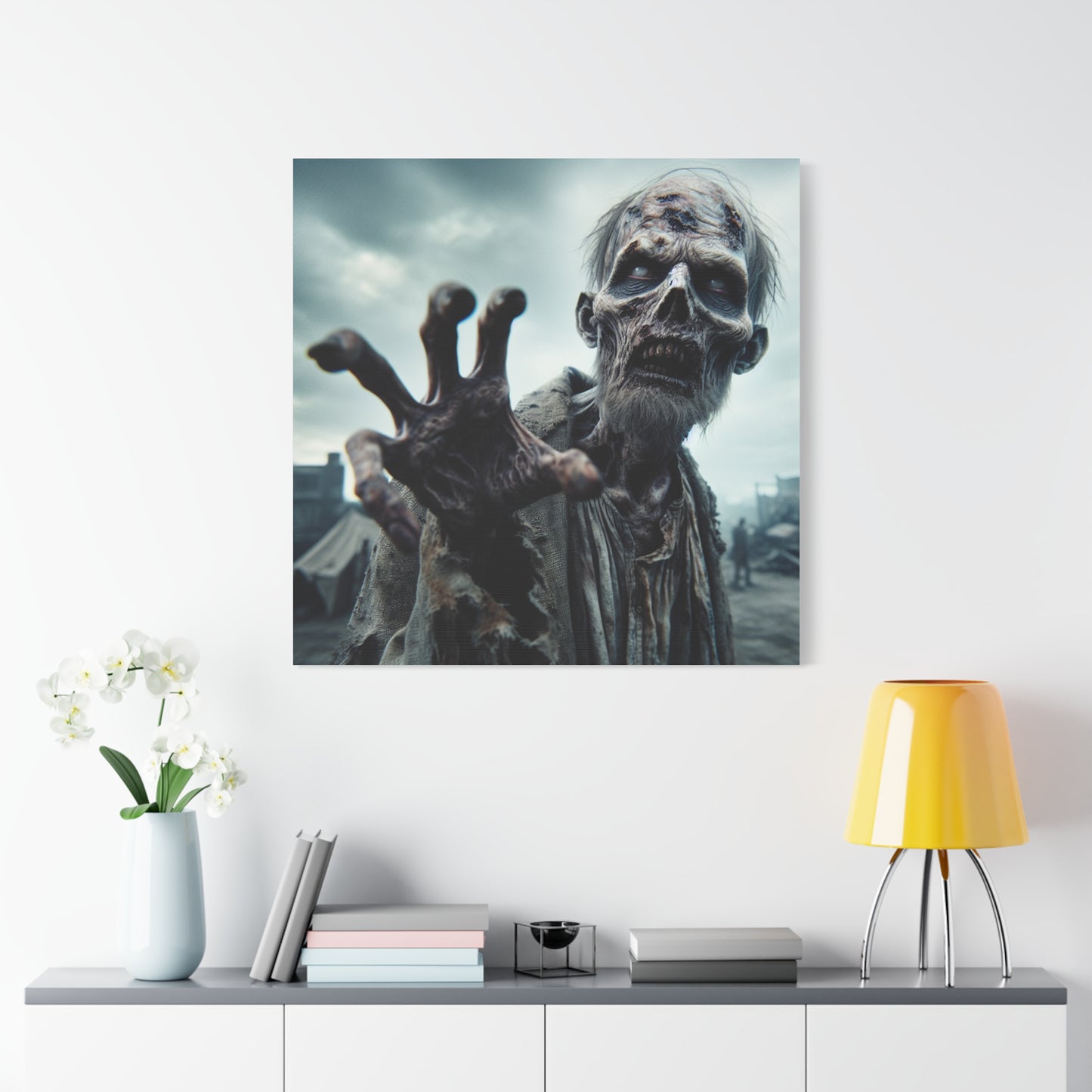 Zombie Hand Wall Art - Matte Stretched Canvas for Halloween Decor