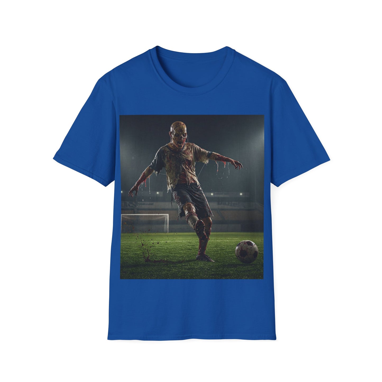 UK - Zombie Soccer Unisex Softstyle T-Shirt - Perfect for Halloween and Sports Lovers