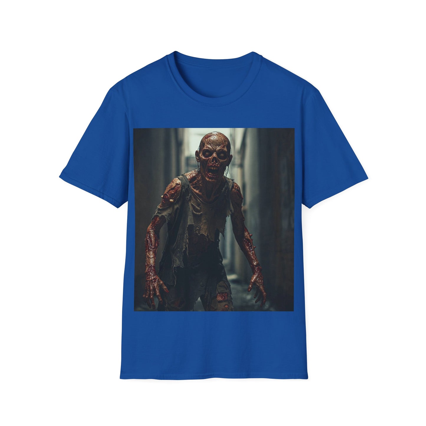 UK - Zombie Graphic Unisex Softstyle T-Shirt - Perfect for Halloween & Horror Fans