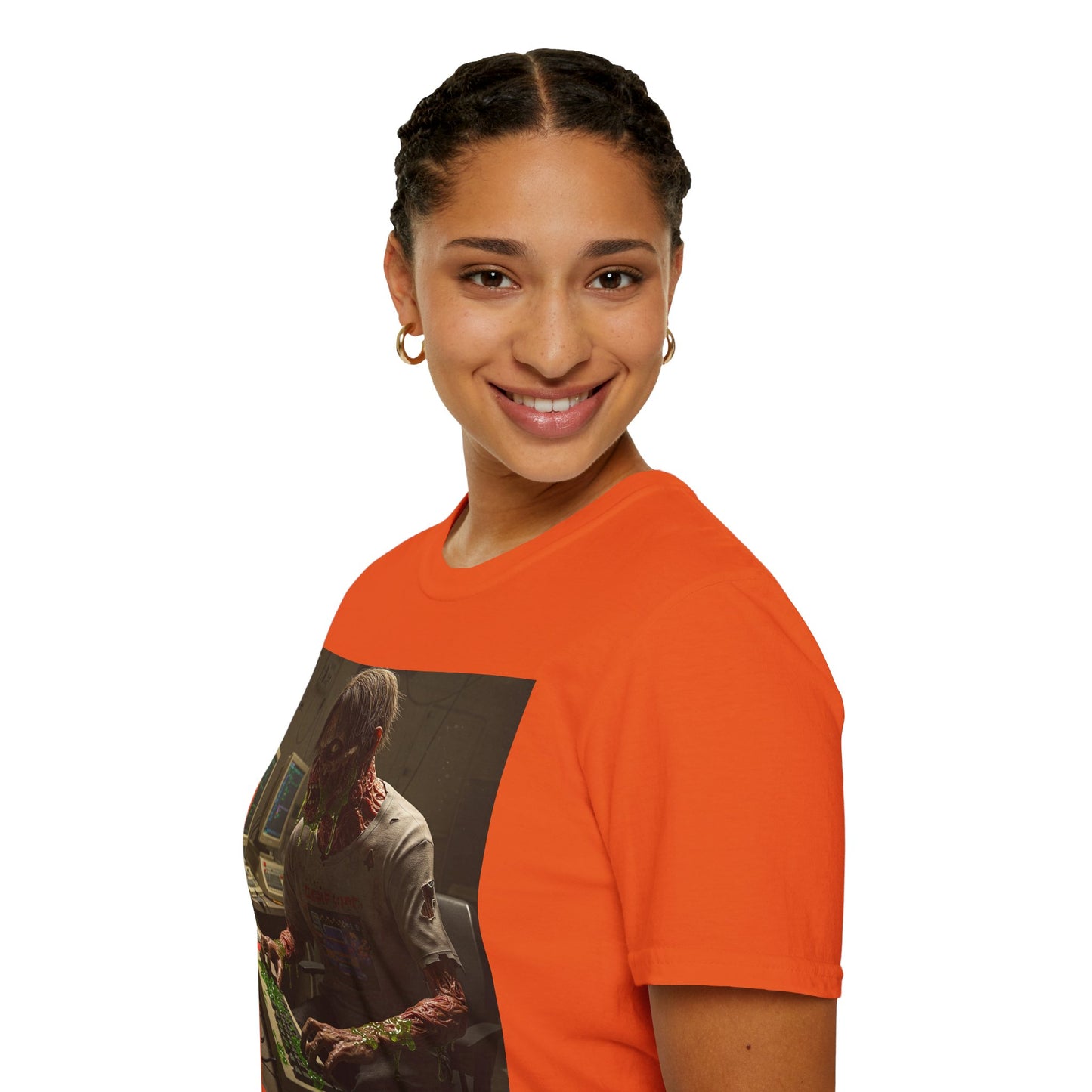 Zombie Hacker Unisex Softstyle T-Shirt - Retro Gaming Vibe