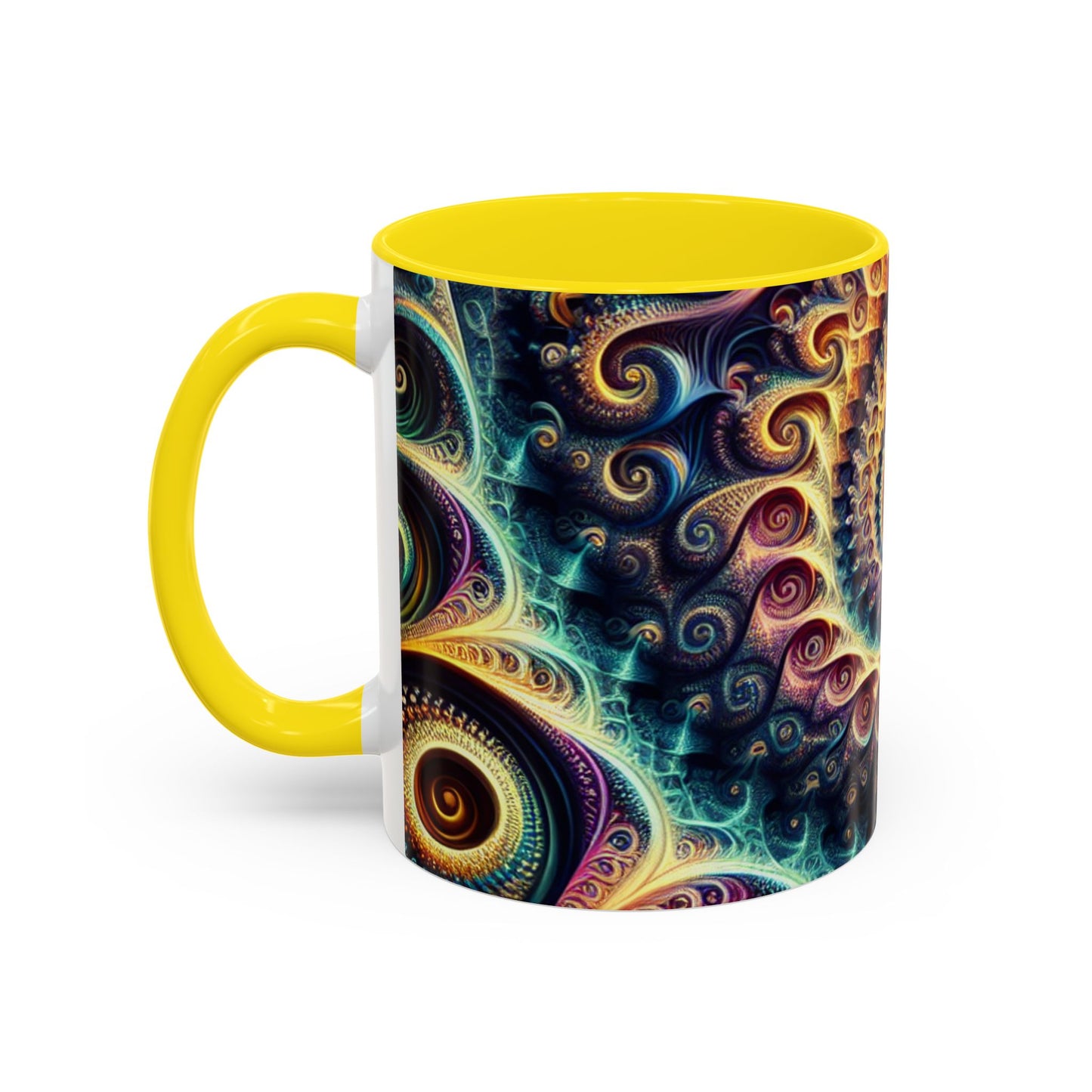 Colorful Swirl Accent Coffee Mug - Unique Spiral Design for Art Lovers