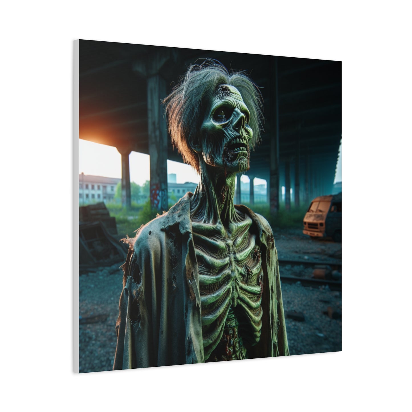 Creepy Skeleton Wall Art | Matte Canvas Decor for Halloween & Gothic Lovers