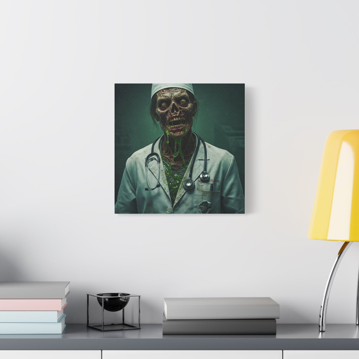 Zombie Doctor Canvas Art | Horror Medical Wall Decor | Perfect for Halloween