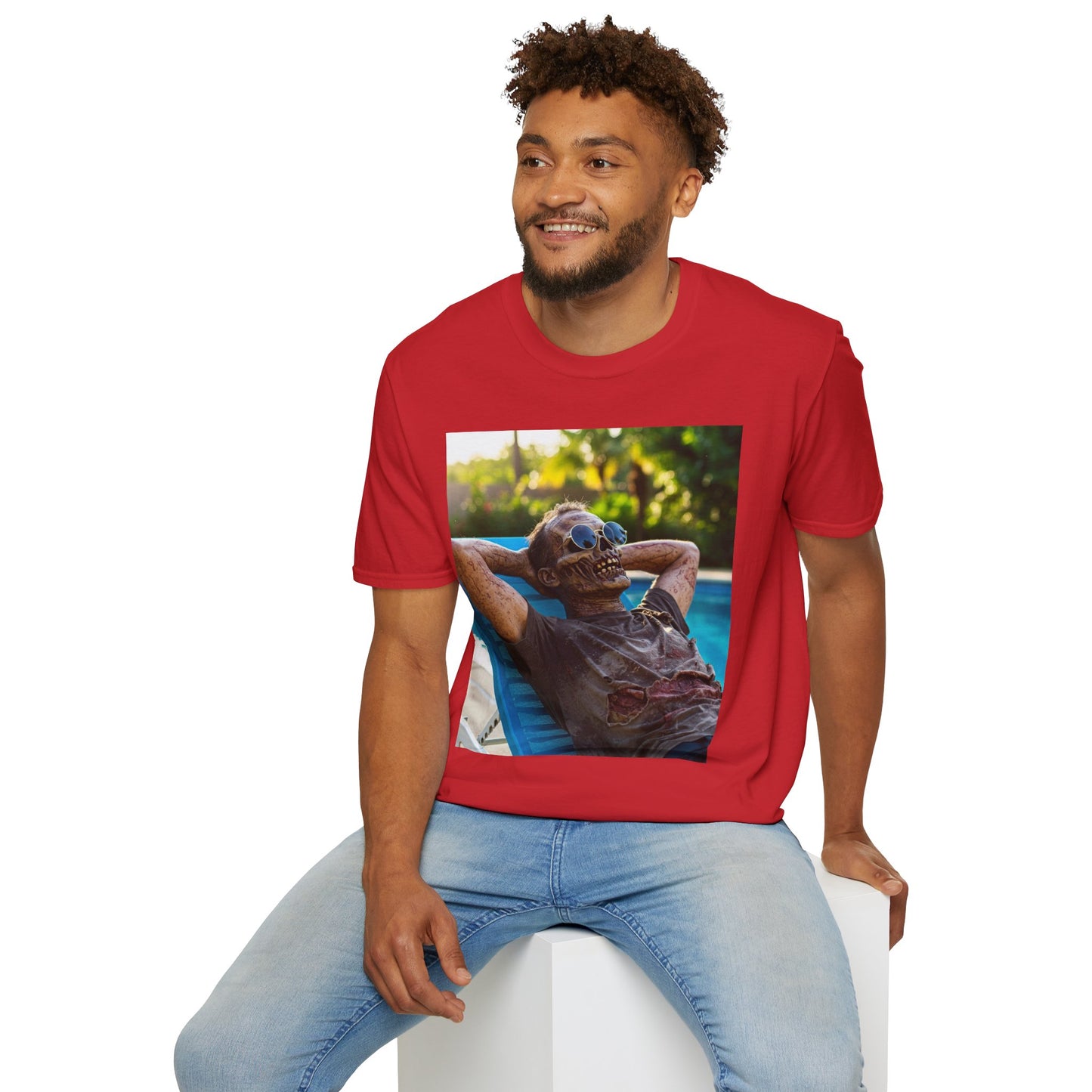 Chillin' Zombie Unisex Softstyle T-Shirt | Halloween Apparel