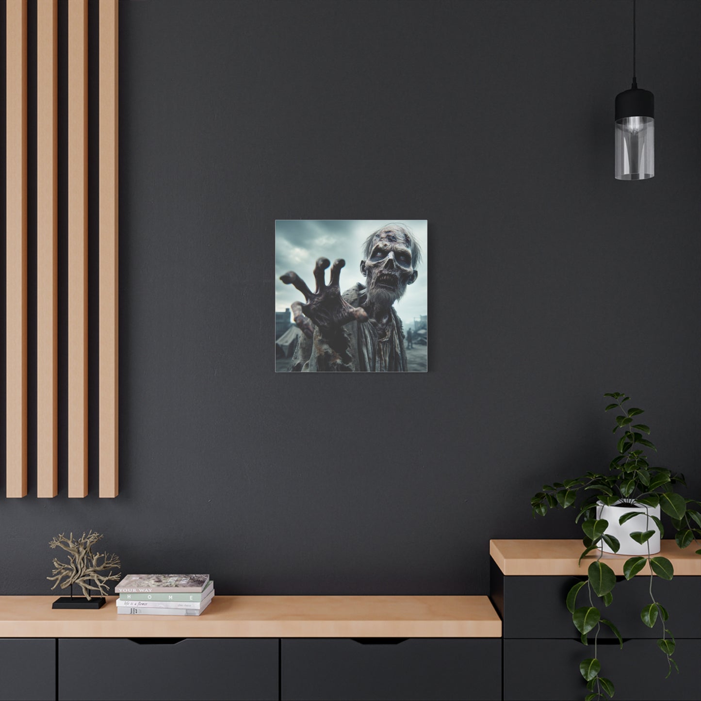 Zombie Hand Wall Art - Matte Stretched Canvas for Halloween Decor