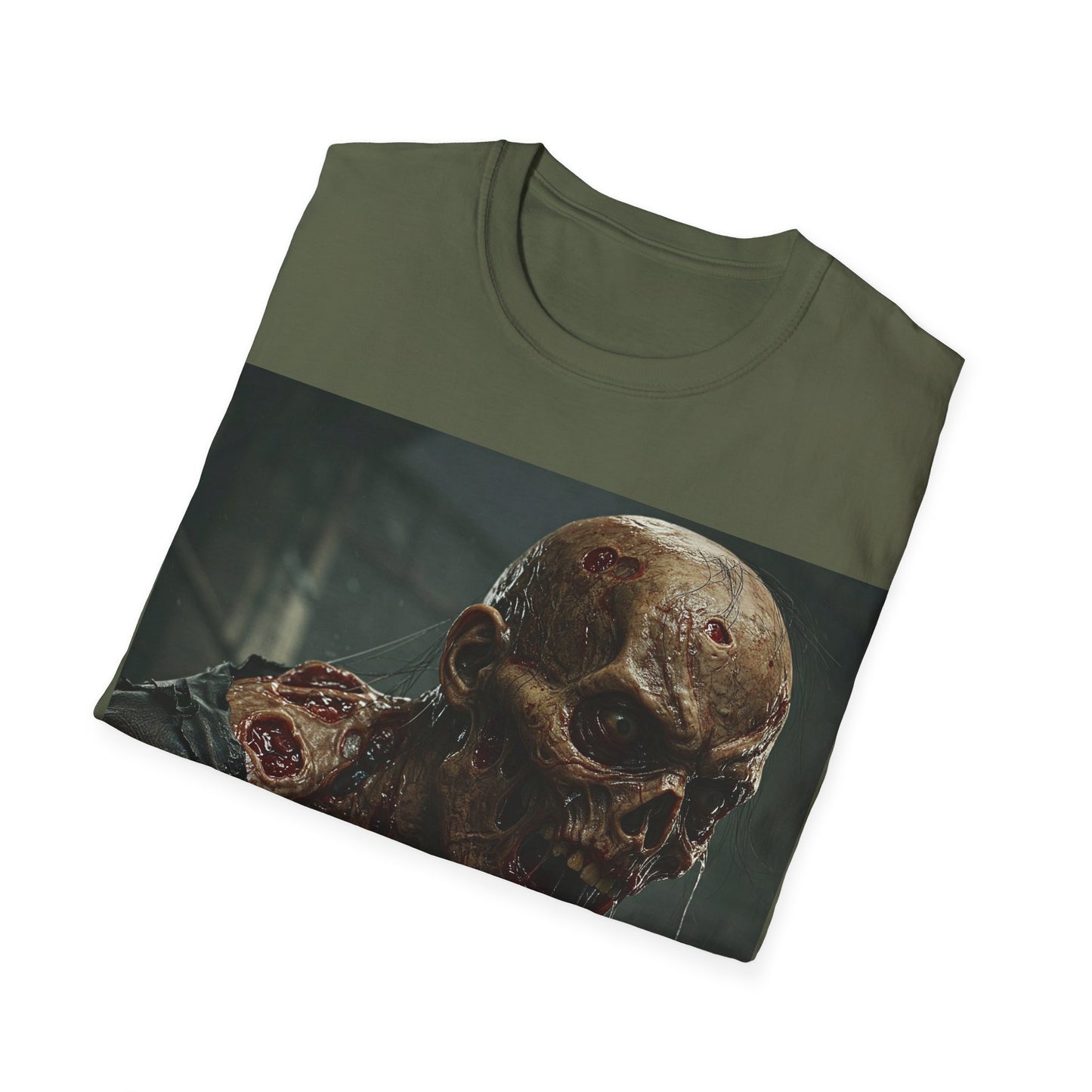 UK - Unisex Softstyle T-Shirt with Zombie Design | Perfect for Halloween and Horror Fans