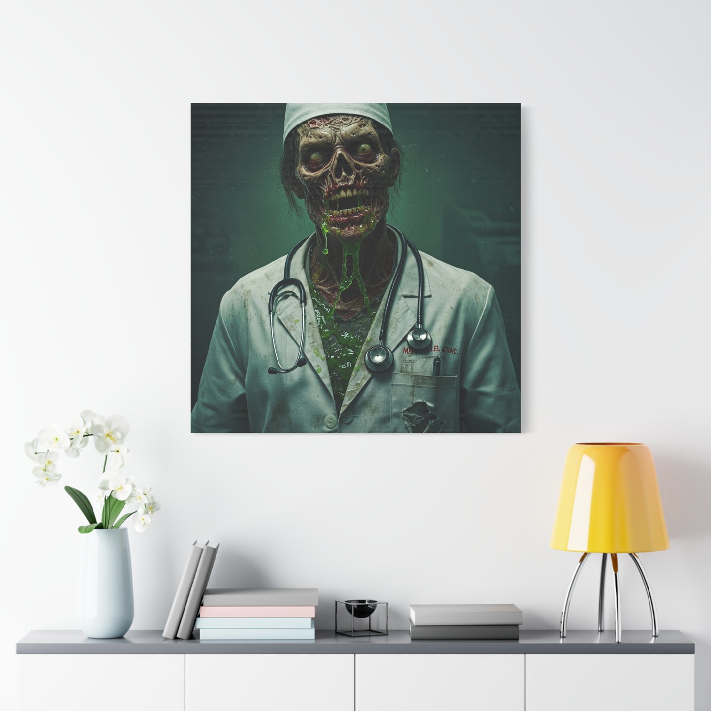 Zombie Doctor Canvas Art | Horror Medical Wall Decor | Perfect for Halloween