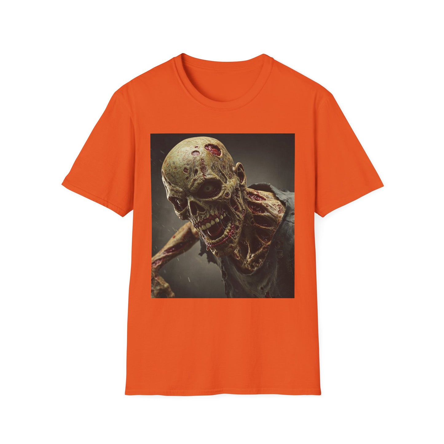 Zombie Skull Unisex Softstyle T-Shirt - Spooky Halloween Tee