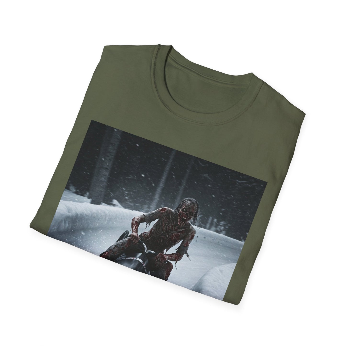 Winter Adventure Unisex Softstyle T-Shirt - Snowmobiling Graphic Tee