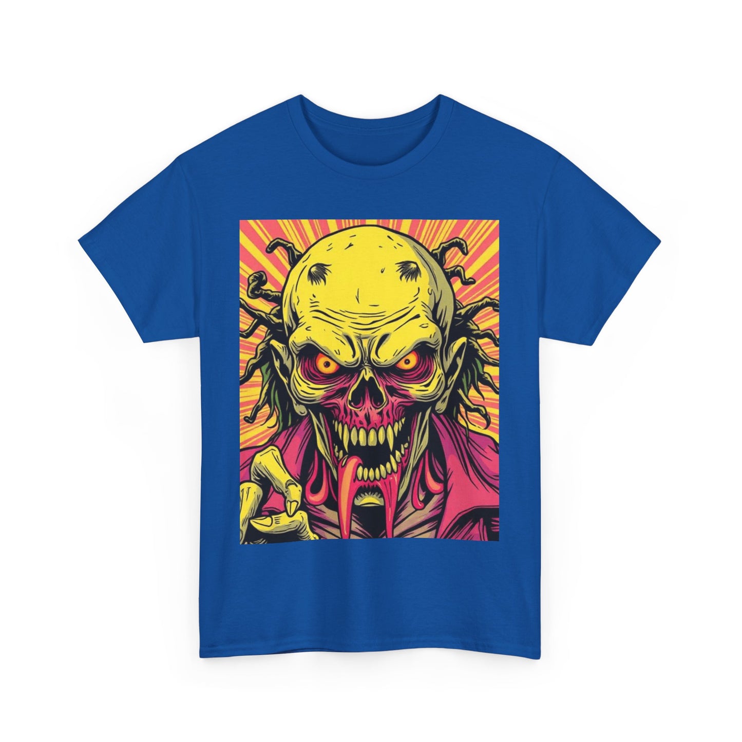 Unisex Heavy Cotton Tee - Spooky Skeleton Design for Halloween