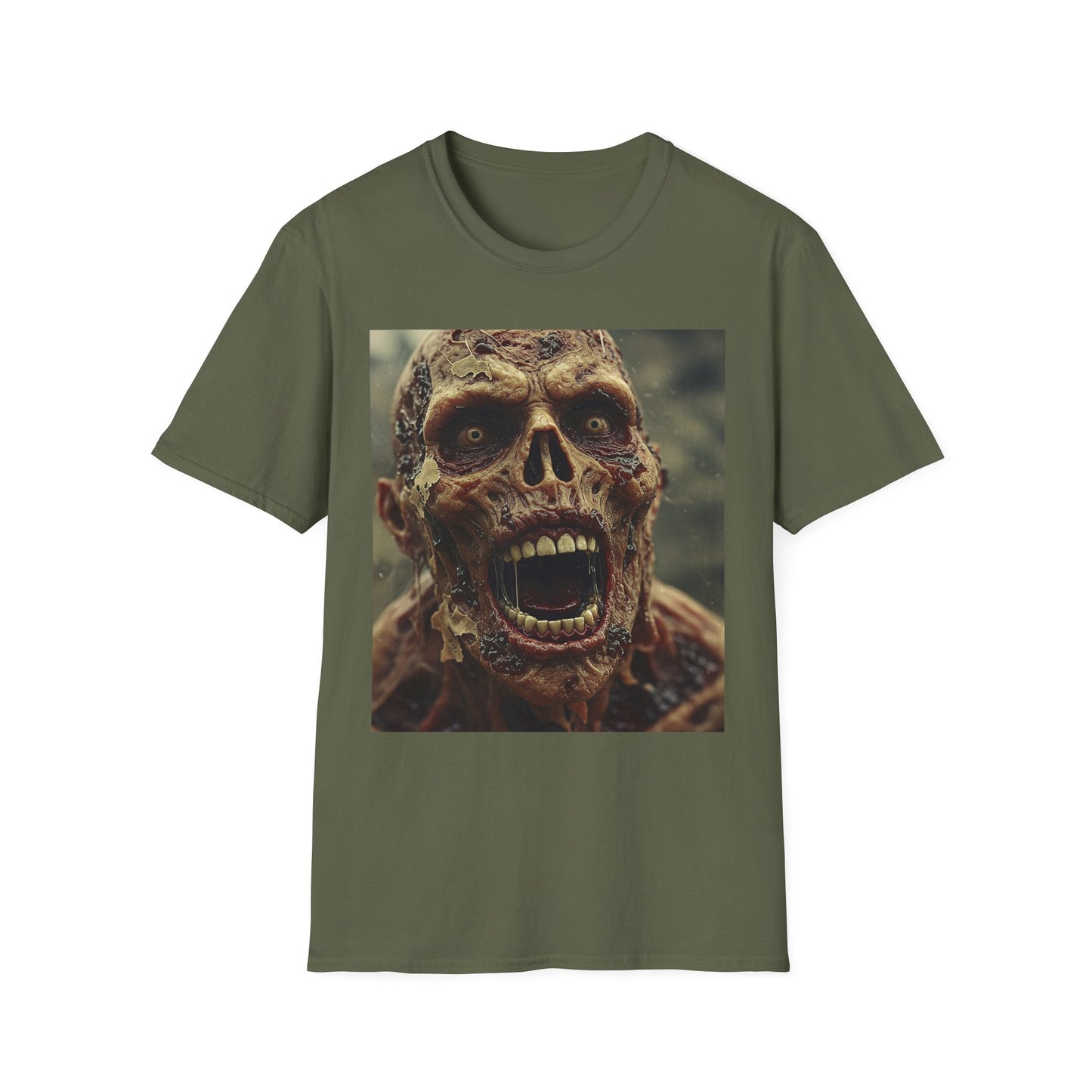 Apocalyptic Portrait Tee, bold, decaying zombie graphic