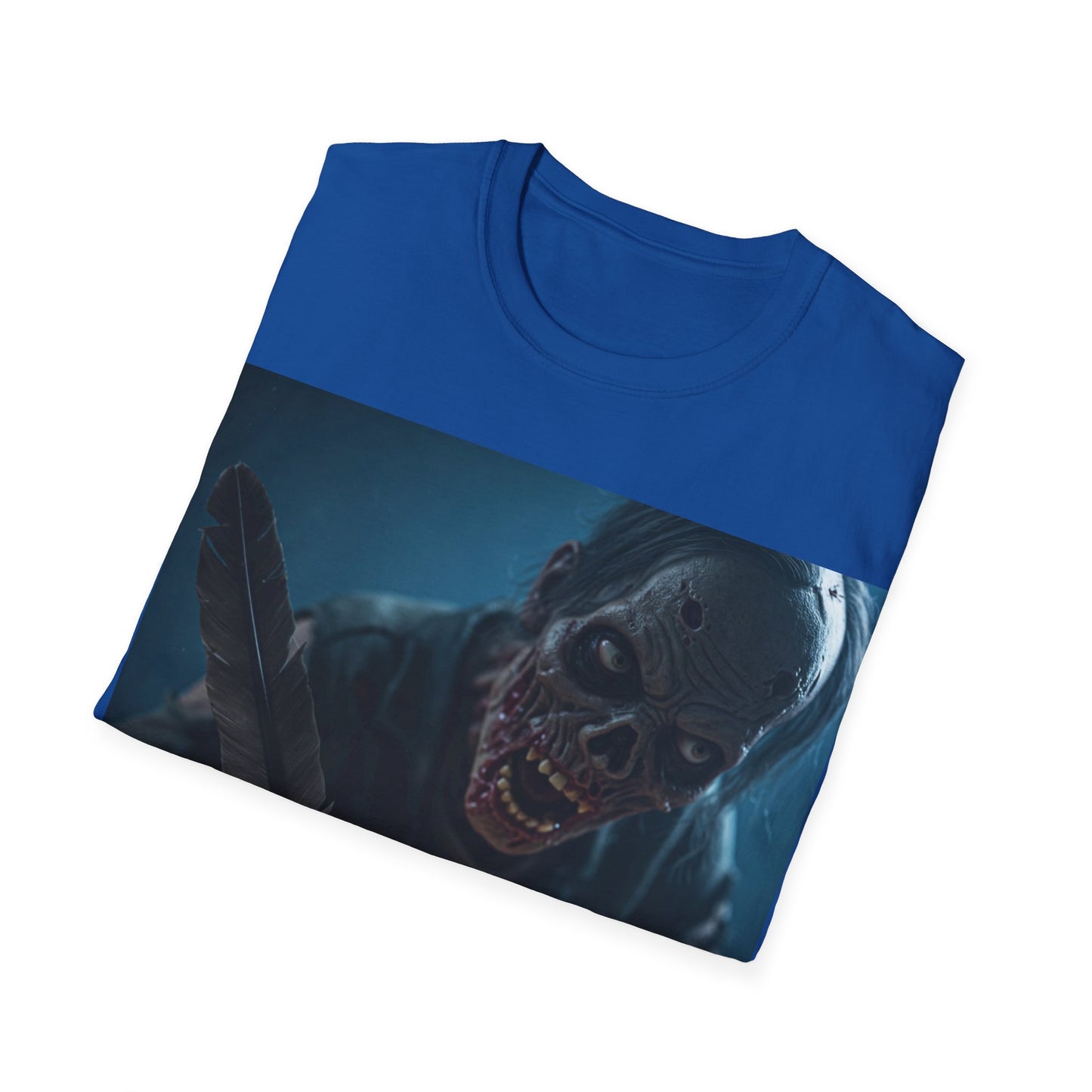 UK - Creepy Zombie Writer Apocalyptic Portrait Tee, bold, decaying zombie graphic