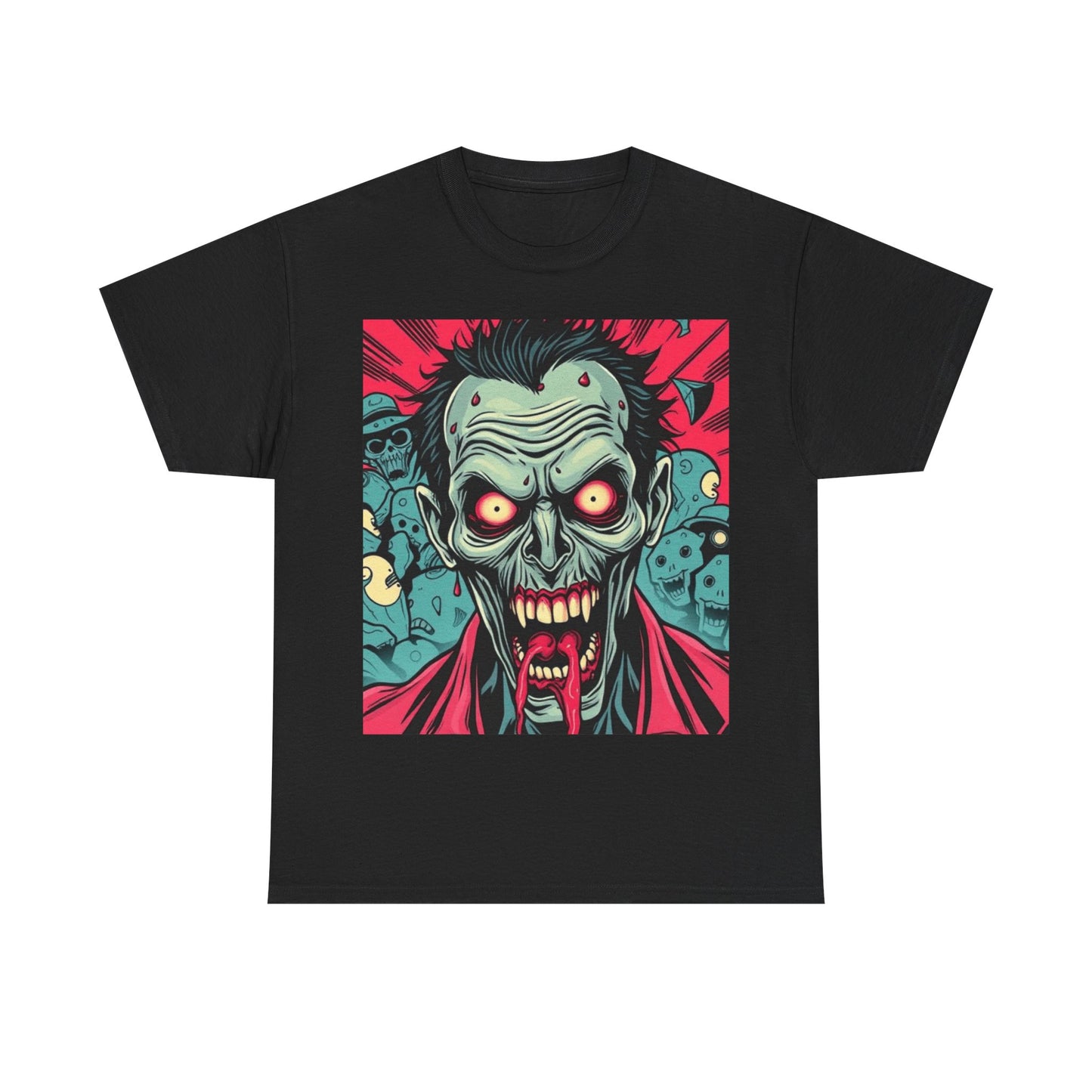 UK - Unisex Heavy Cotton Tee - Spooky Zombie Graphic Tee for Halloween