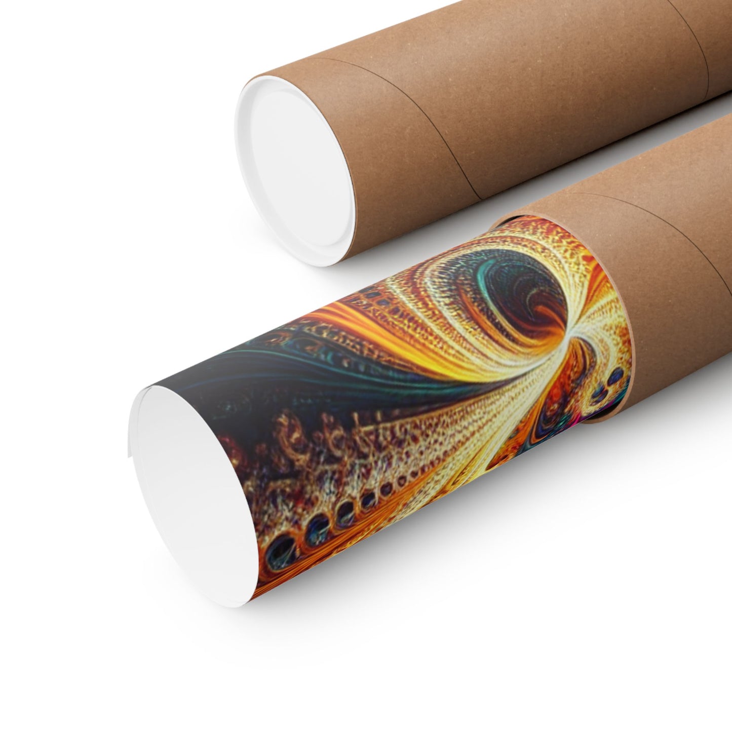 Vibrant Fractal Art Poster - Eye-Catching Matte Vertical Design for Modern Interiors