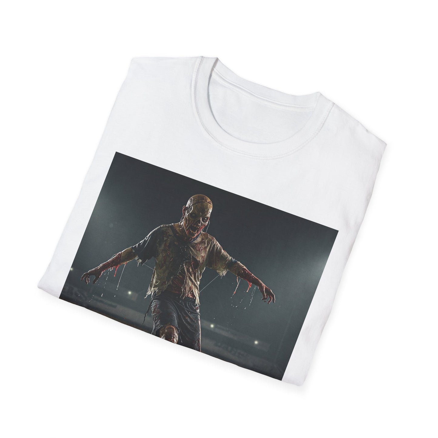Zombie Soccer Unisex Softstyle T-Shirt - Perfect for Halloween and Sports Lovers