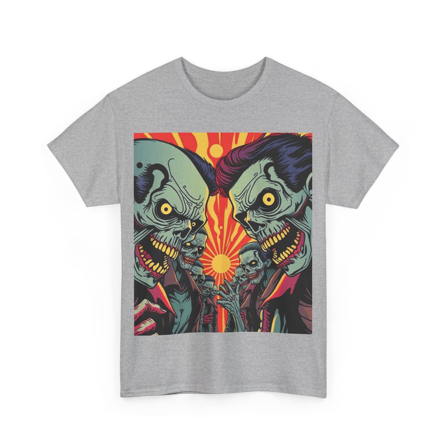 UK - Retro Zombie Clash Unisex Heavy Cotton Tee