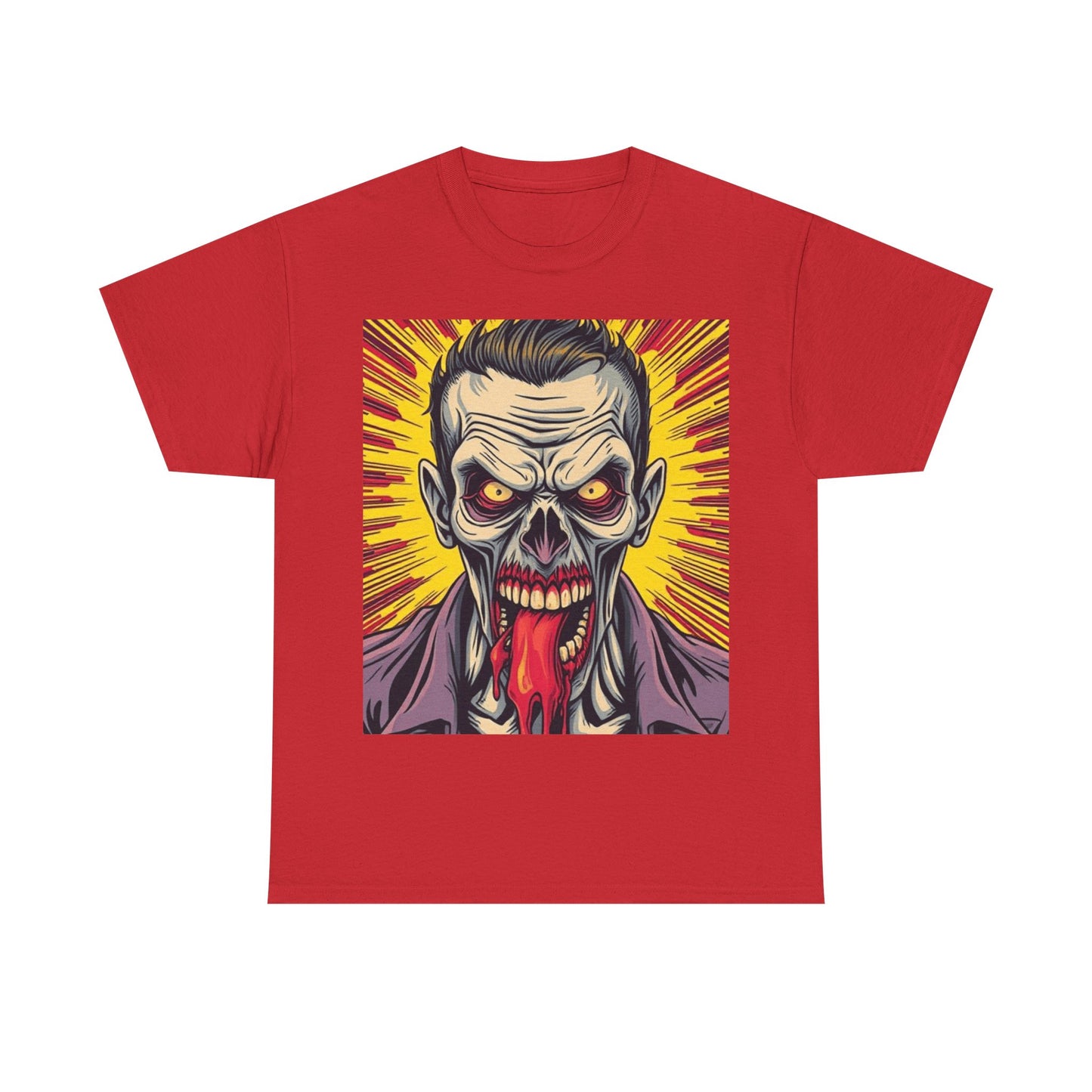 UK - Zombie Horror Graphic Unisex Heavy Cotton Tee - Perfect for Halloween and Fans of Spooky Style