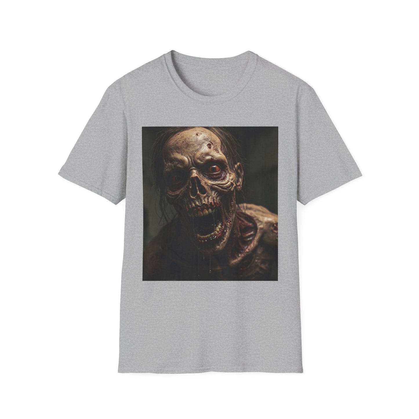 Apocalyptic Portrait Tee, bold, decaying zombie graphic