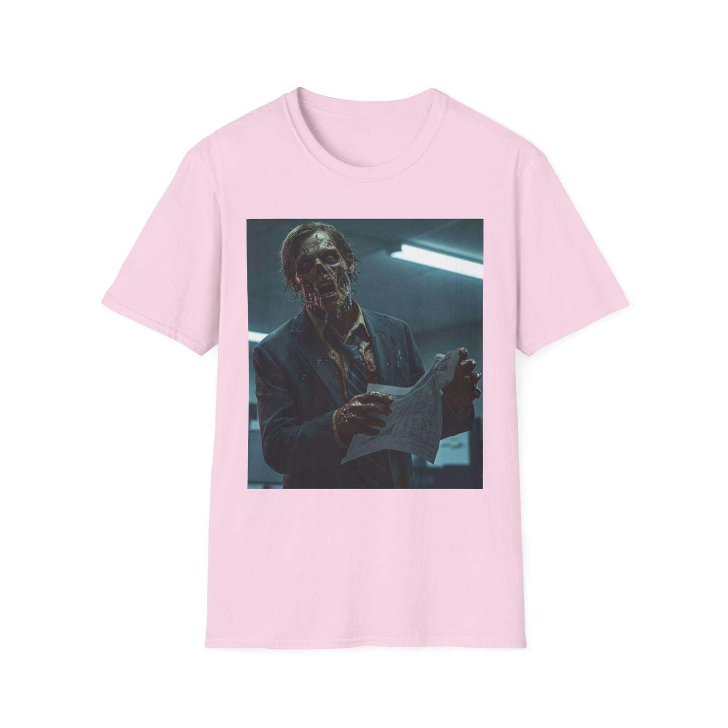 Zombie Horror Unisex Softstyle T-Shirt - Spooky Graphic Tee for Halloween and Horror Lovers