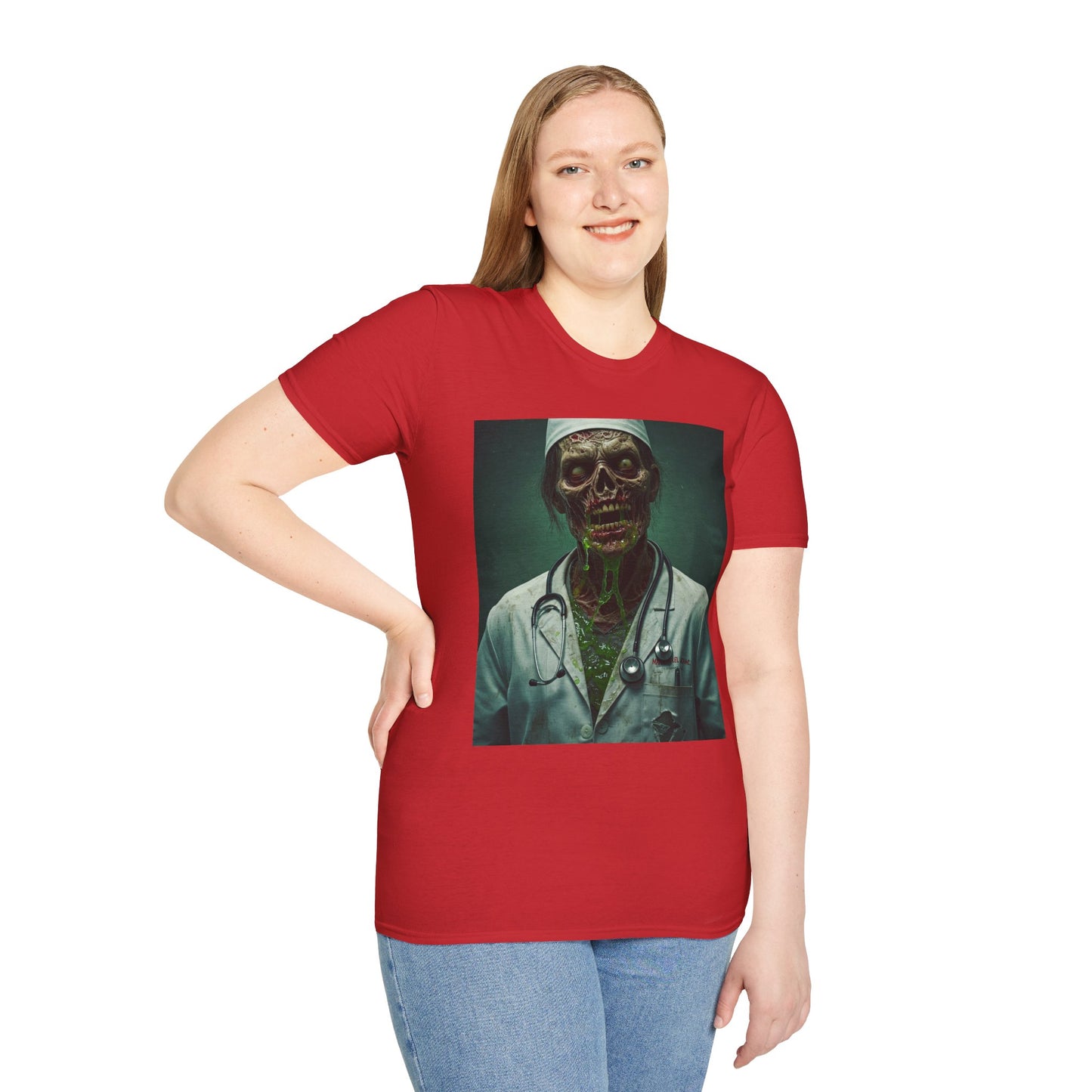 Zombie Doctor Unisex Softstyle T-Shirt - Perfect for Halloween and Horror Fans